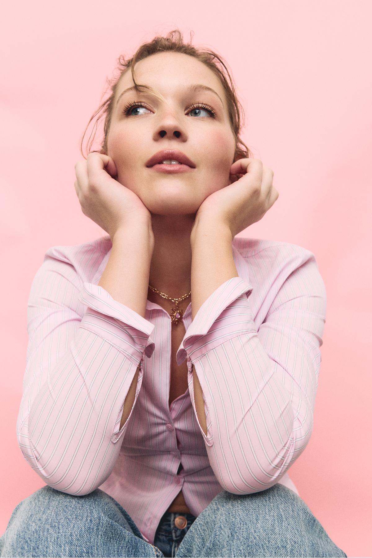 Stradivarius  Basic, fitted çizgili gömlek - Görsel 3