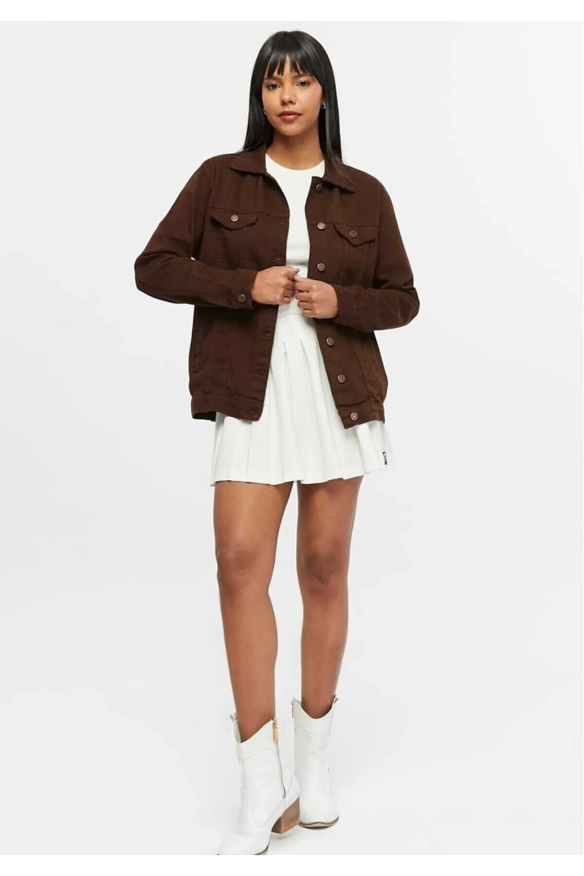 KENE JEANS  KETEN BOYFRİEND TAM KALIP DÜĞMELİ CEKET - Görsel 5