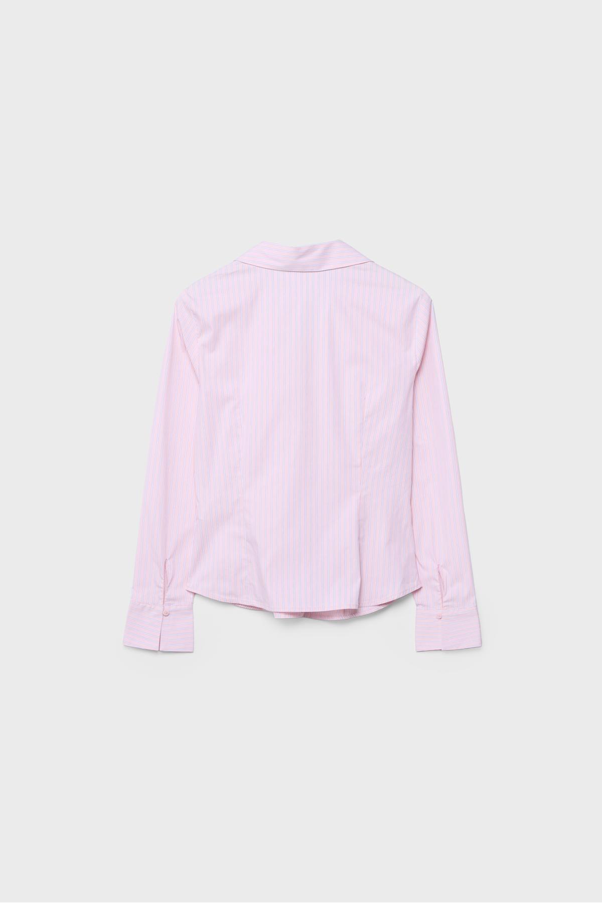 Stradivarius  Basic, fitted çizgili gömlek - Görsel 7