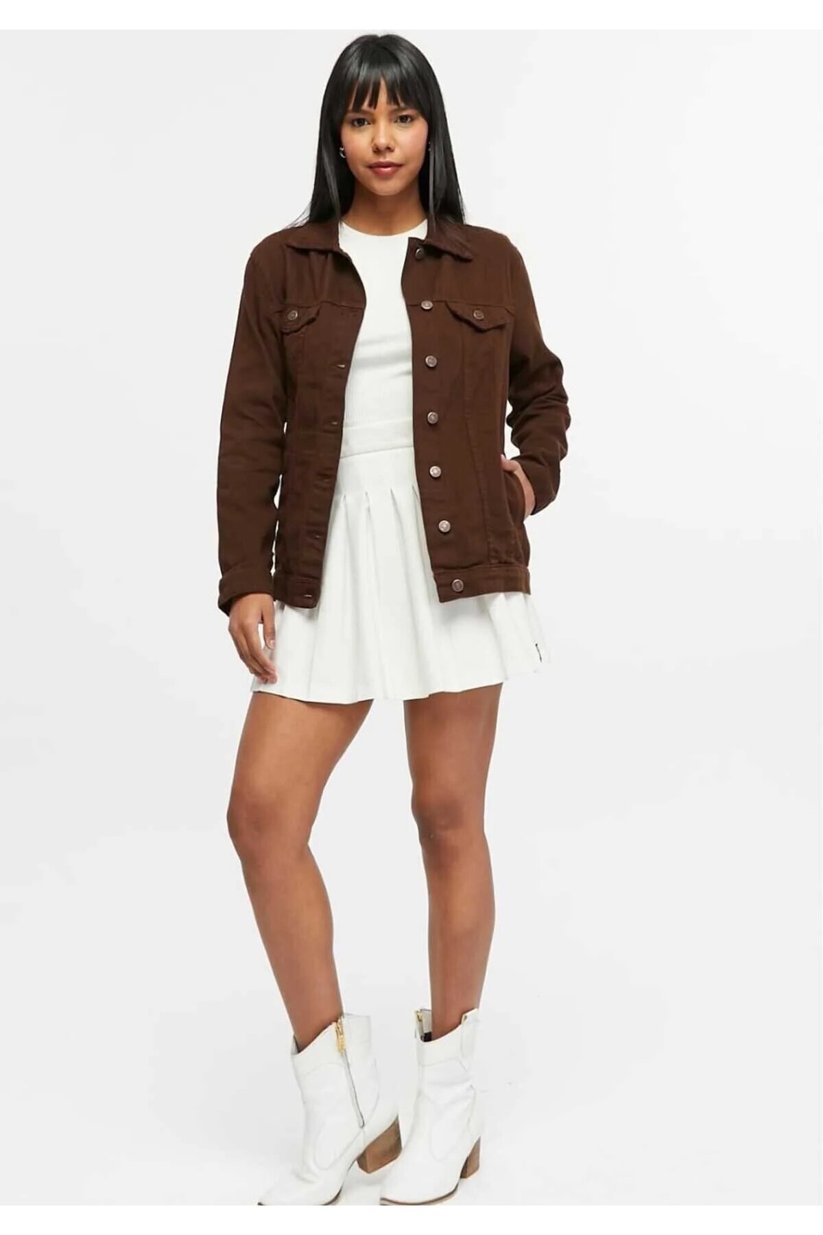 KENE JEANS  KETEN BOYFRİEND TAM KALIP DÜĞMELİ CEKET - Görsel 4