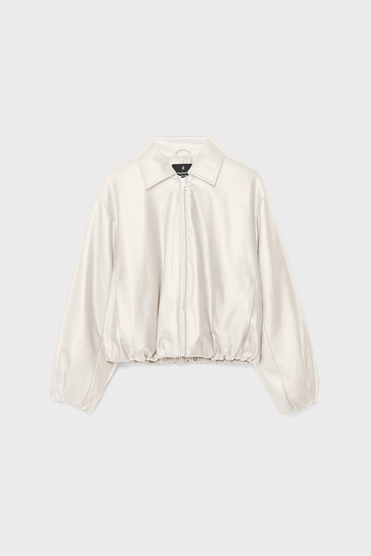 Stradivarius  Suni deri dolgulu bomber ceket - Görsel 6