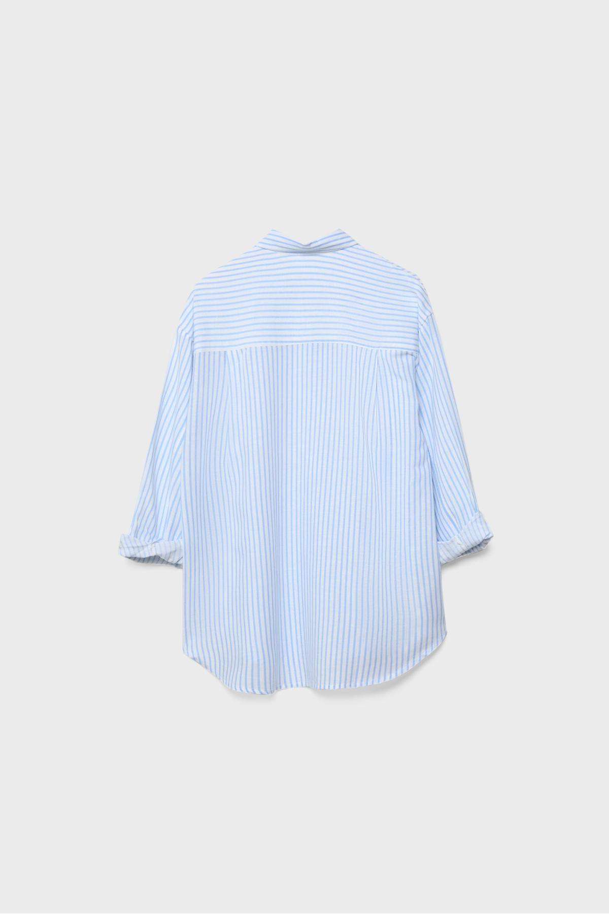 Stradivarius  Keten görünümlü gömlek - Görsel 7