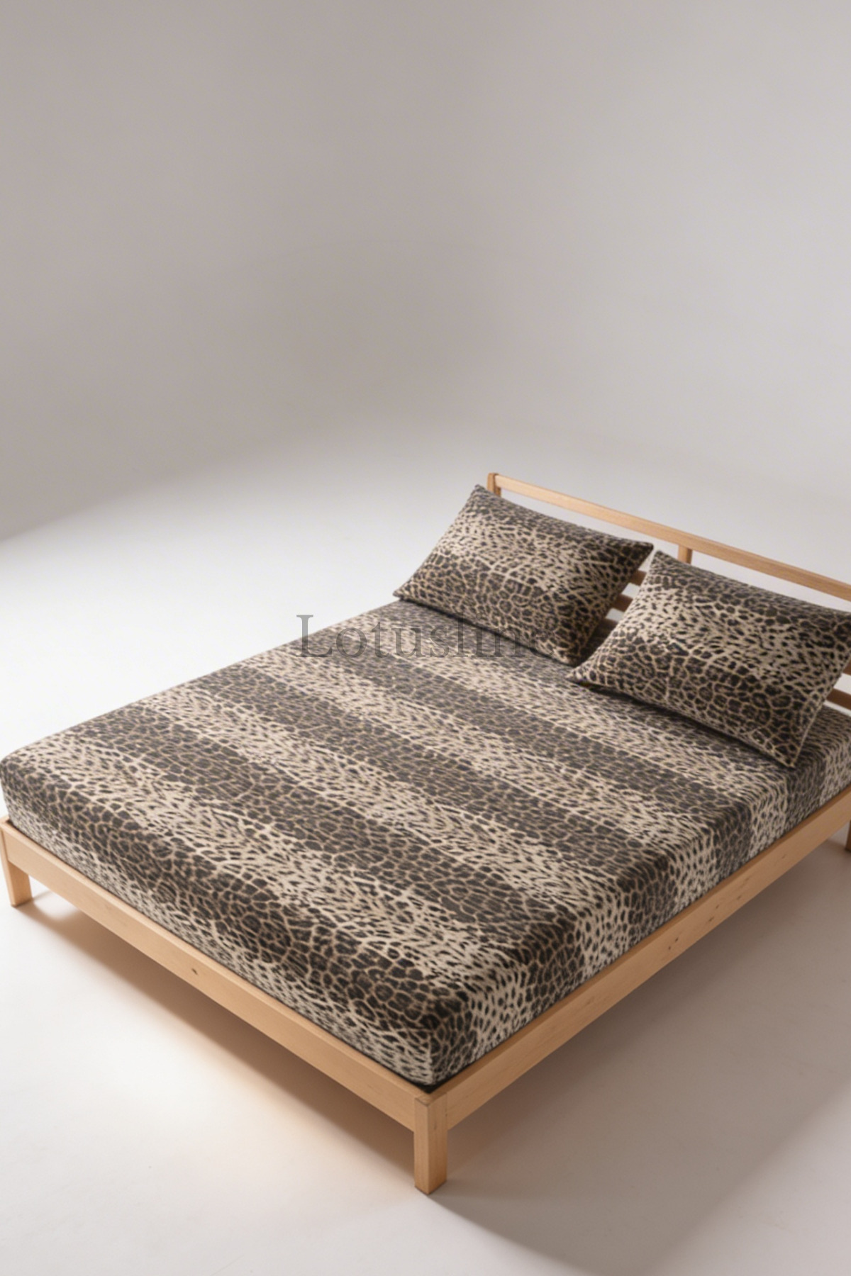 Lotusline Čaršav sa lastišem Set Bračni / Velika Akfil tkanina Leopard dezen