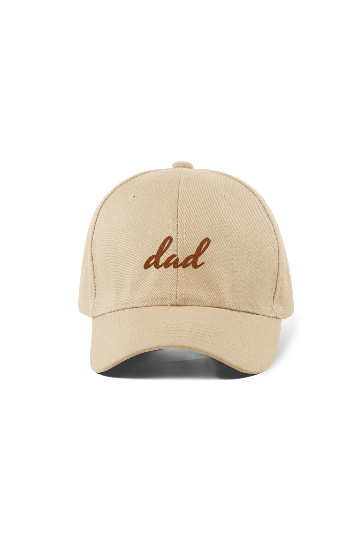 QUATEX Nakışlı Mom Dad Çift Şapka - Kahverengi ve Bej %100 Pamuk Gabardin Unisex Model Çift Şapkası görsel 2