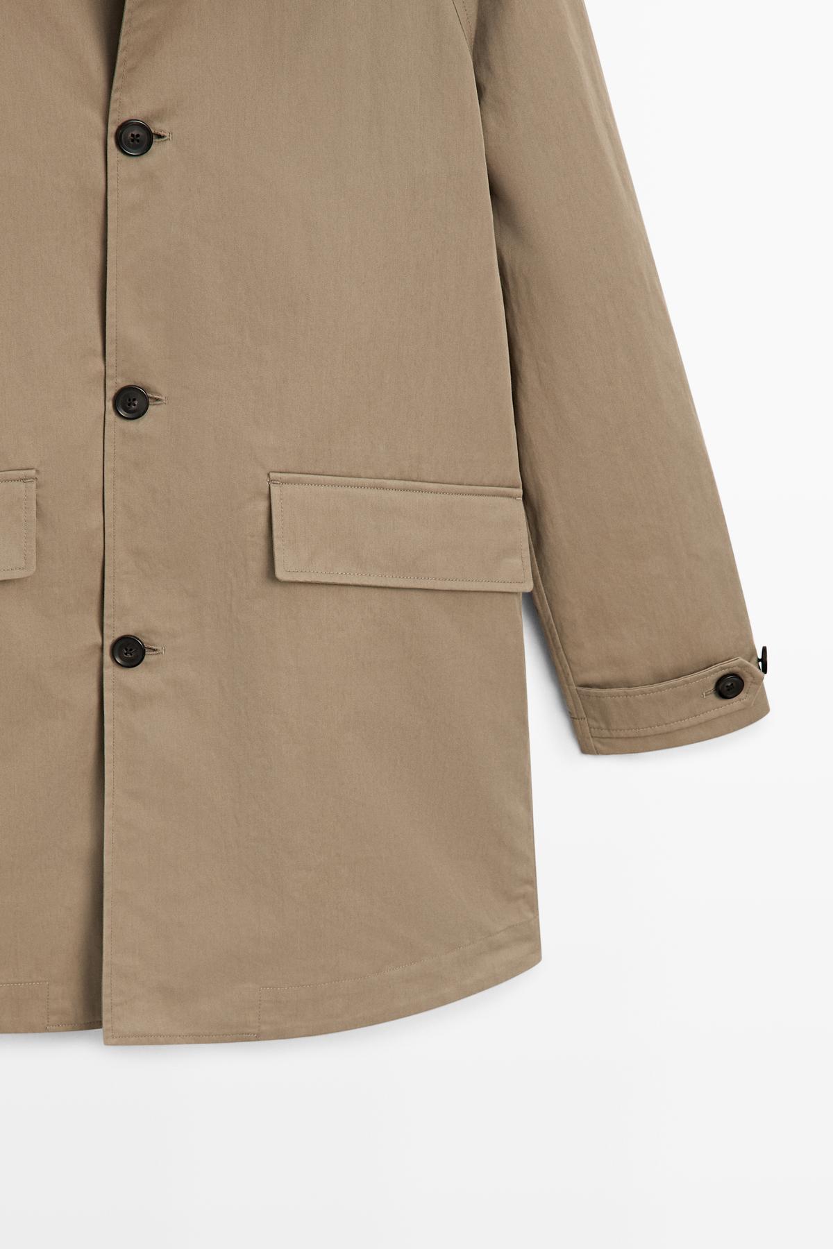 Massimo Dutti  Katlı yaka hafif trençkot - Görsel 7