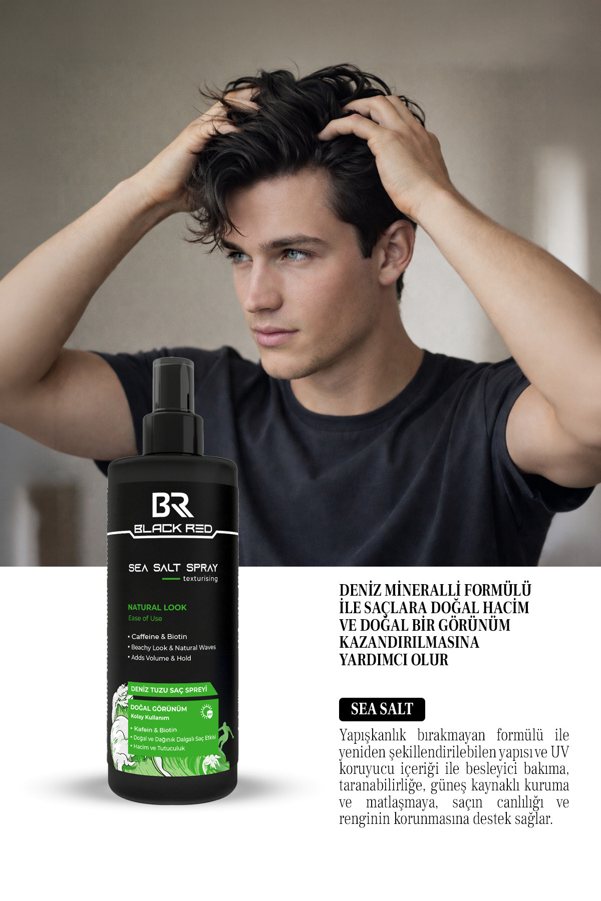 Sea Salt Spray 200 ml – Deniz Tuzlu Doğal Görünüm Saç Spreyi, Hacim Veren & UV Korumalı — 152.01.0792 — تصویر 3 از 4