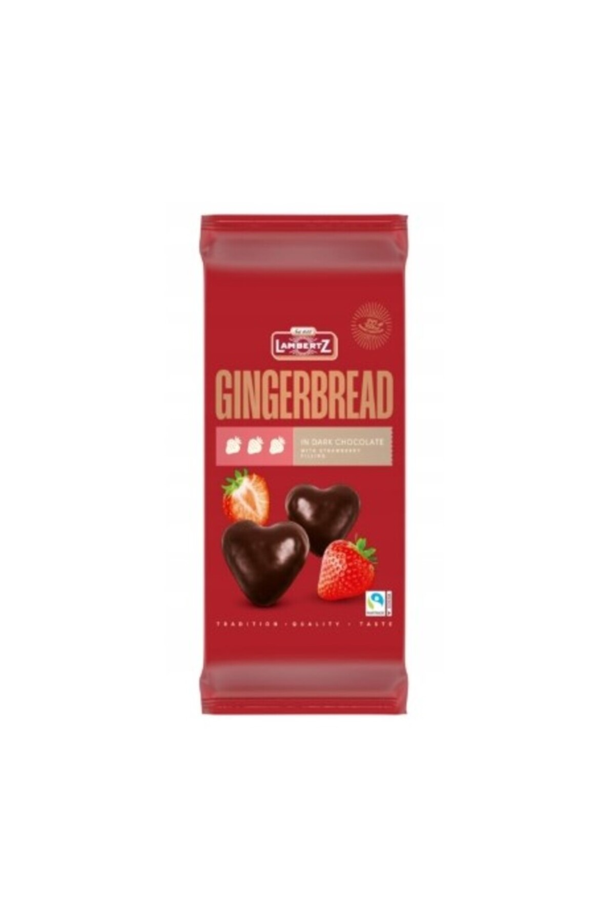 トップス LGB TK15 CHOCOLATE Lambertz GİNGERBREAD Çilek Dolgulu Bitter Çikolata Kurabiye 150 G