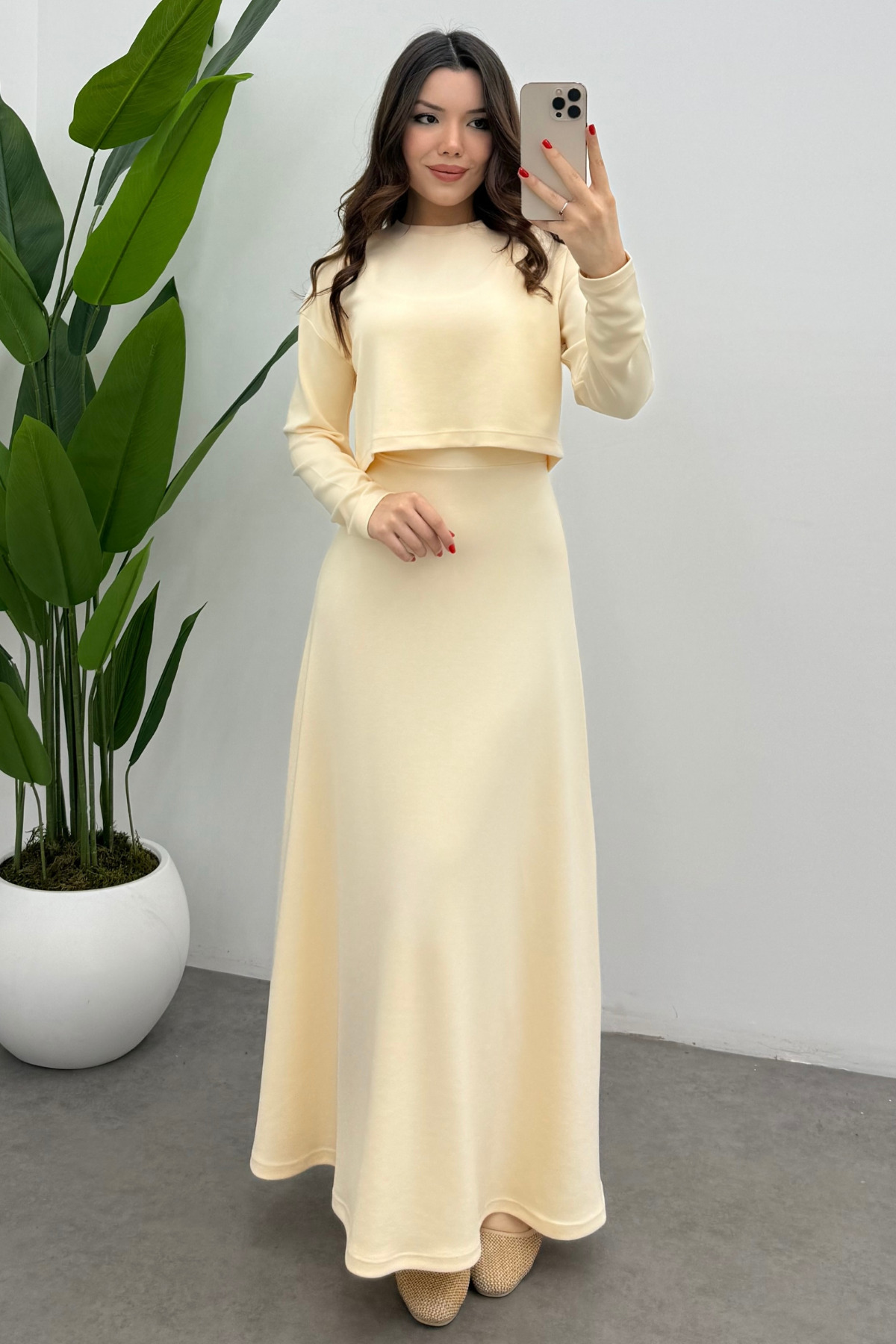 Bipantolon Women's Light Melon Modal Blouse Two-Piece Suit