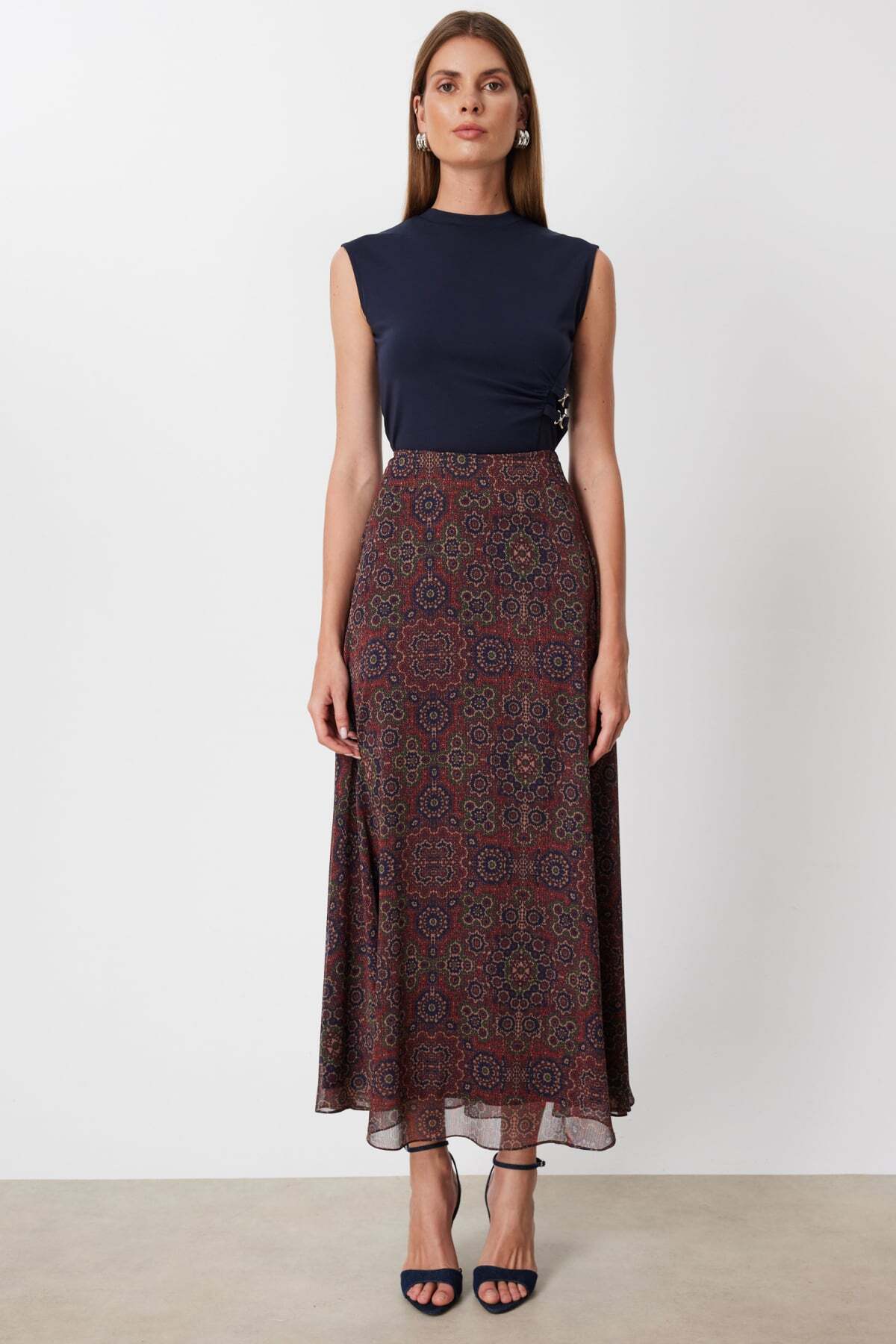 Mi Pret a Porter  Mi Desenli Şifon Etek