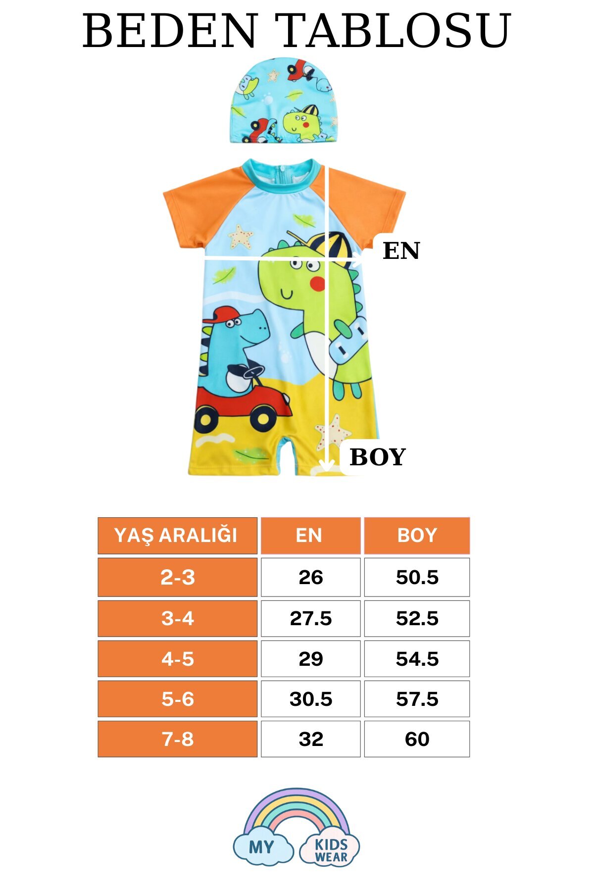 My Kids Wear Erkek Çocuk Boneli Fermuarlı Çocuk Plaj Mayosu 2-8 Yaş 12556 fotoğrafı 2 (önizleme)