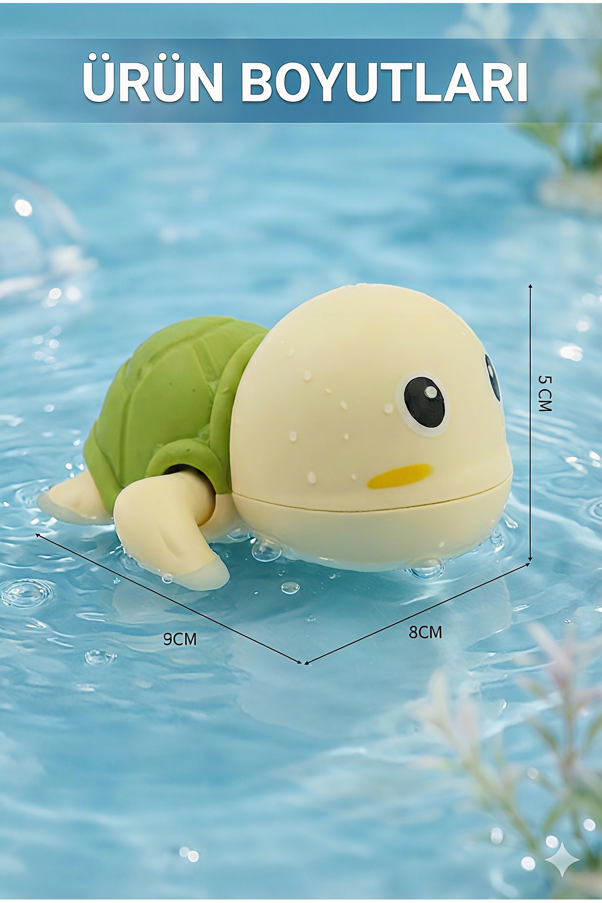 Circle Toys Kurmalı Kaplumbağa Bebek Banyo Oyuncağı – Suda Yüzen, Su Oyuncağı - Yeşil Kaplumbağa fotoğrafı 5 (önizleme)
