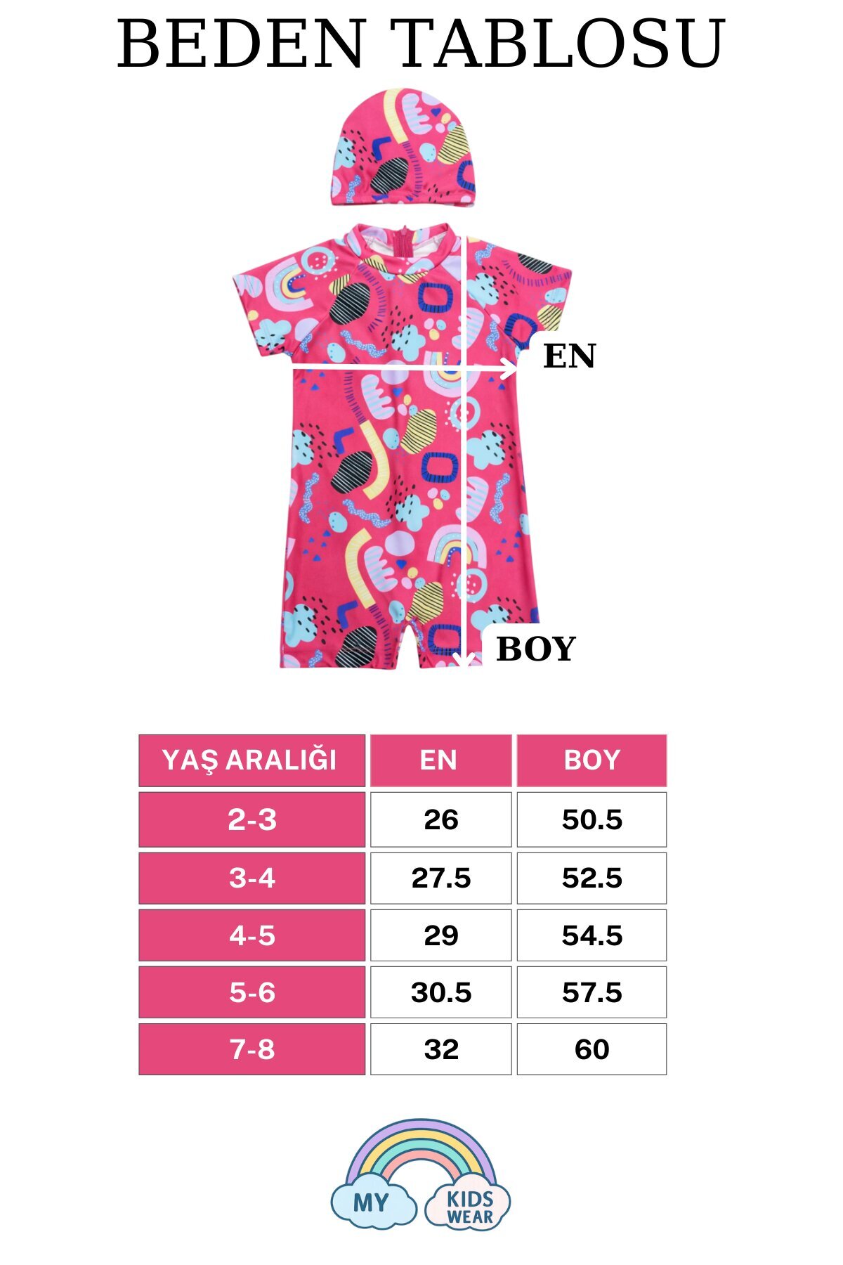 My Kids Wear Kız Çocuk Boneli Fermuarlı Plaj Mayosu 2-8 Yaş 12558 fotoğrafı 2 (önizleme)