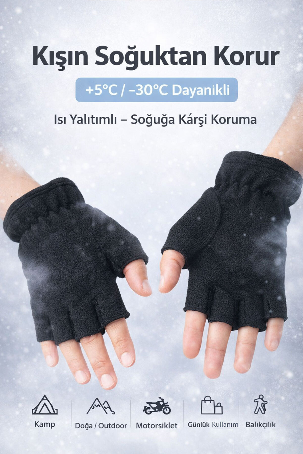 Omotasarım Büyülü Bebek Unisex Polar Kesik Eldiven fotoğrafı 2 (önizleme)