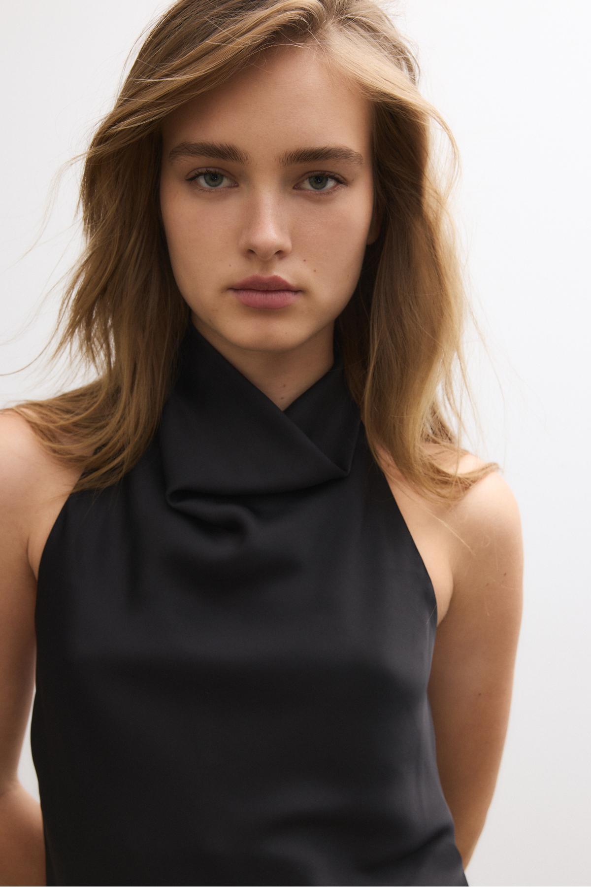 Stradivarius  Saten halter top - Görsel 4