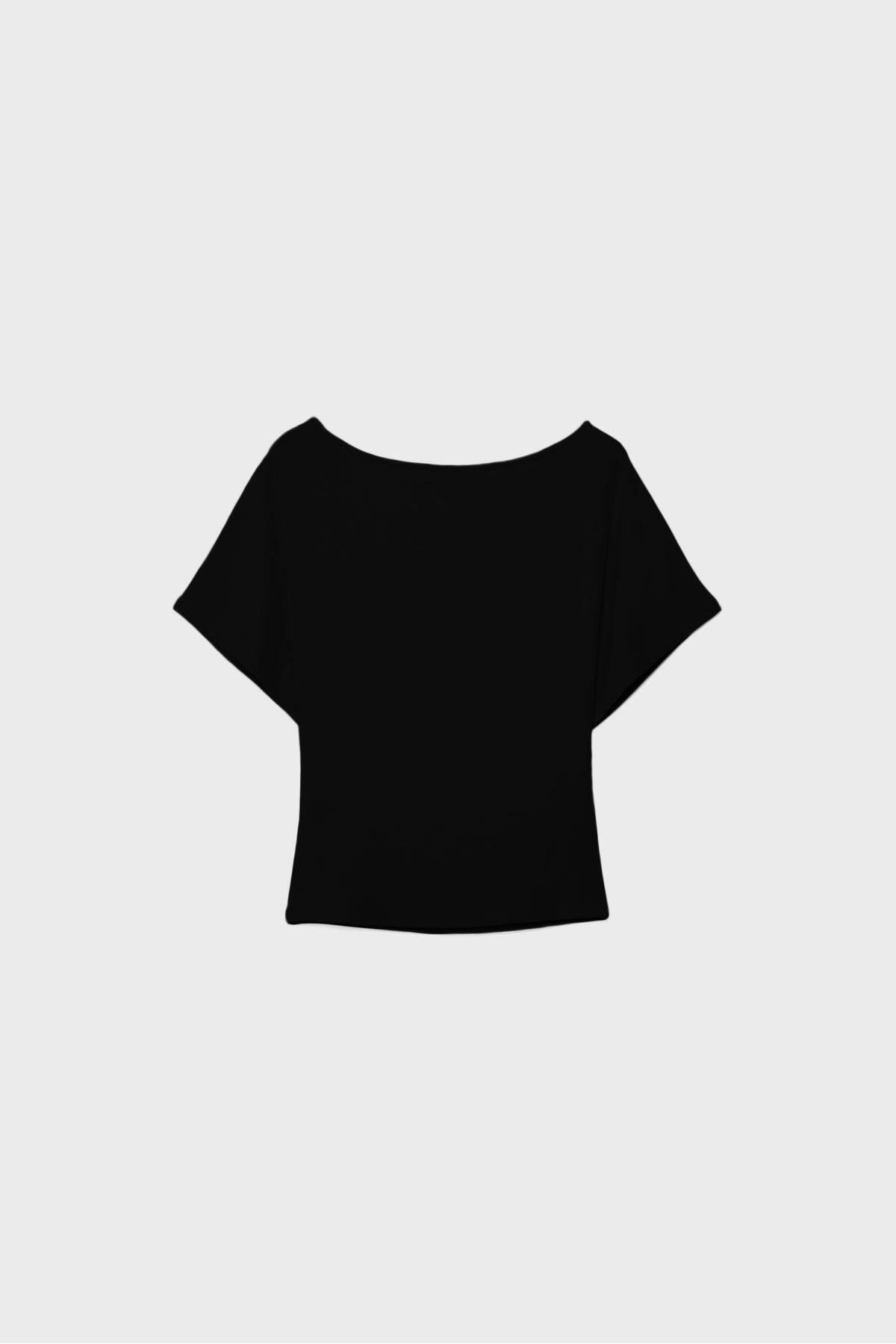 Stradivarius  Kısa kollu kayık yaka t-shirt - Görsel 7