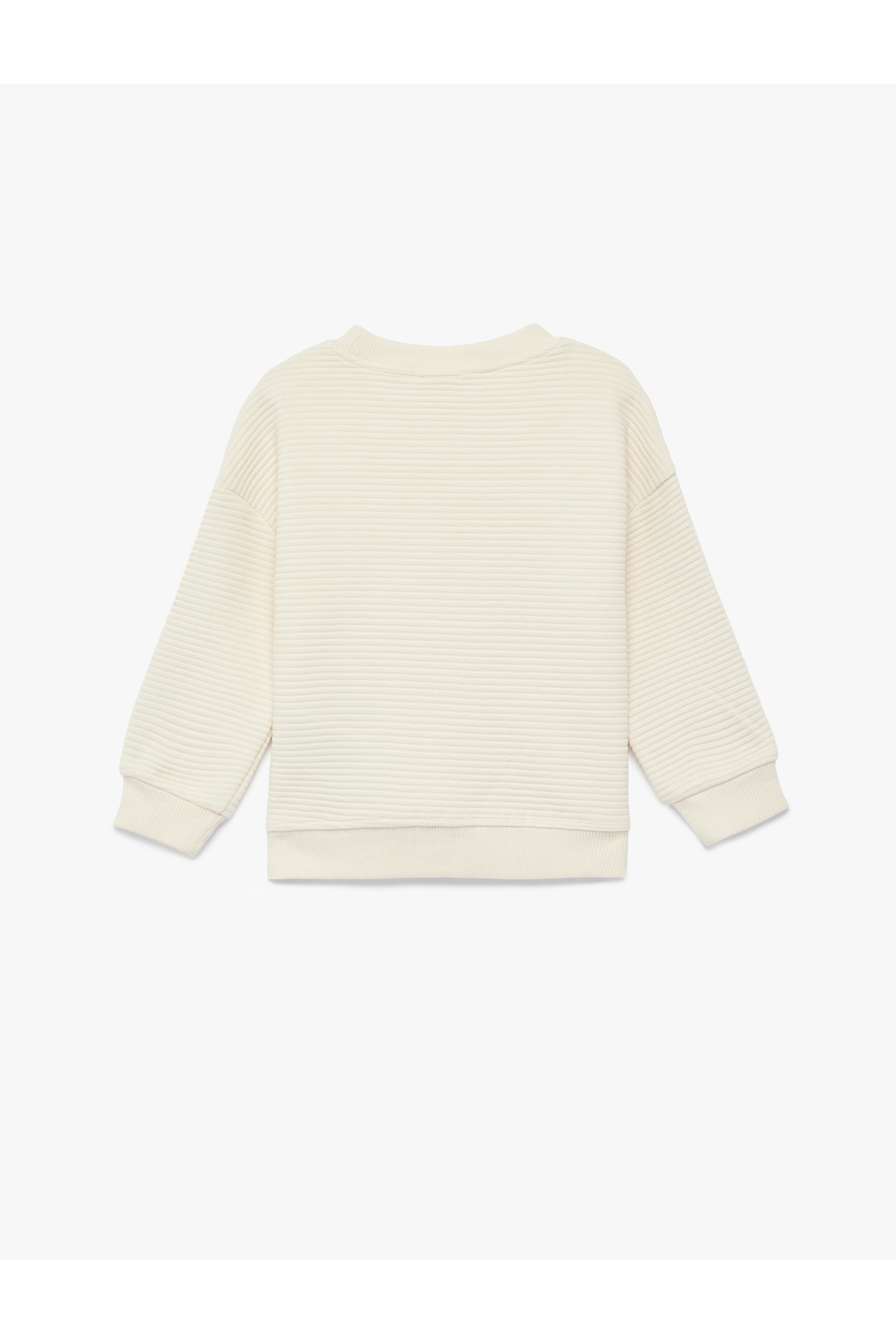 Koton Pamuklu Oversize Ekru Erkek Bebek Sweatshirt 6SMB10096TK fotoğrafı 3 (önizleme)