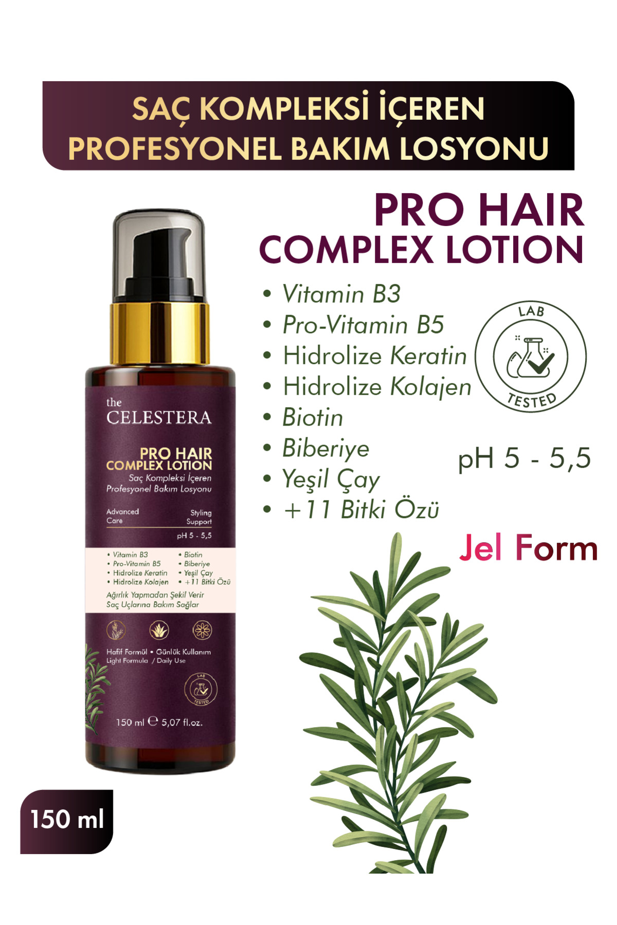 The Celestera - Pro Hair Complex Lotion - Saç Kompleksi İçeren Profesyonel Bakım Losyonu 150 ml — TC-PHCL
