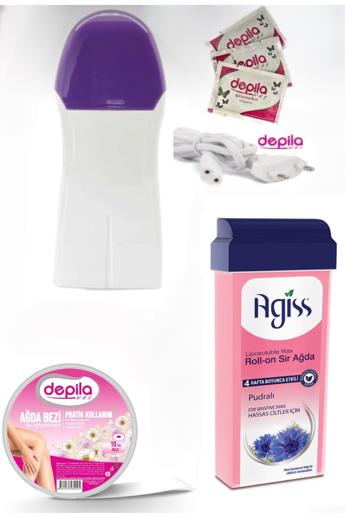 DEPİLA WAX ROLL ON AĞDA MAKİNASI AGİSS PUDRALI ROLL ON AĞDA HEDİYELİ — depilaagispudralı