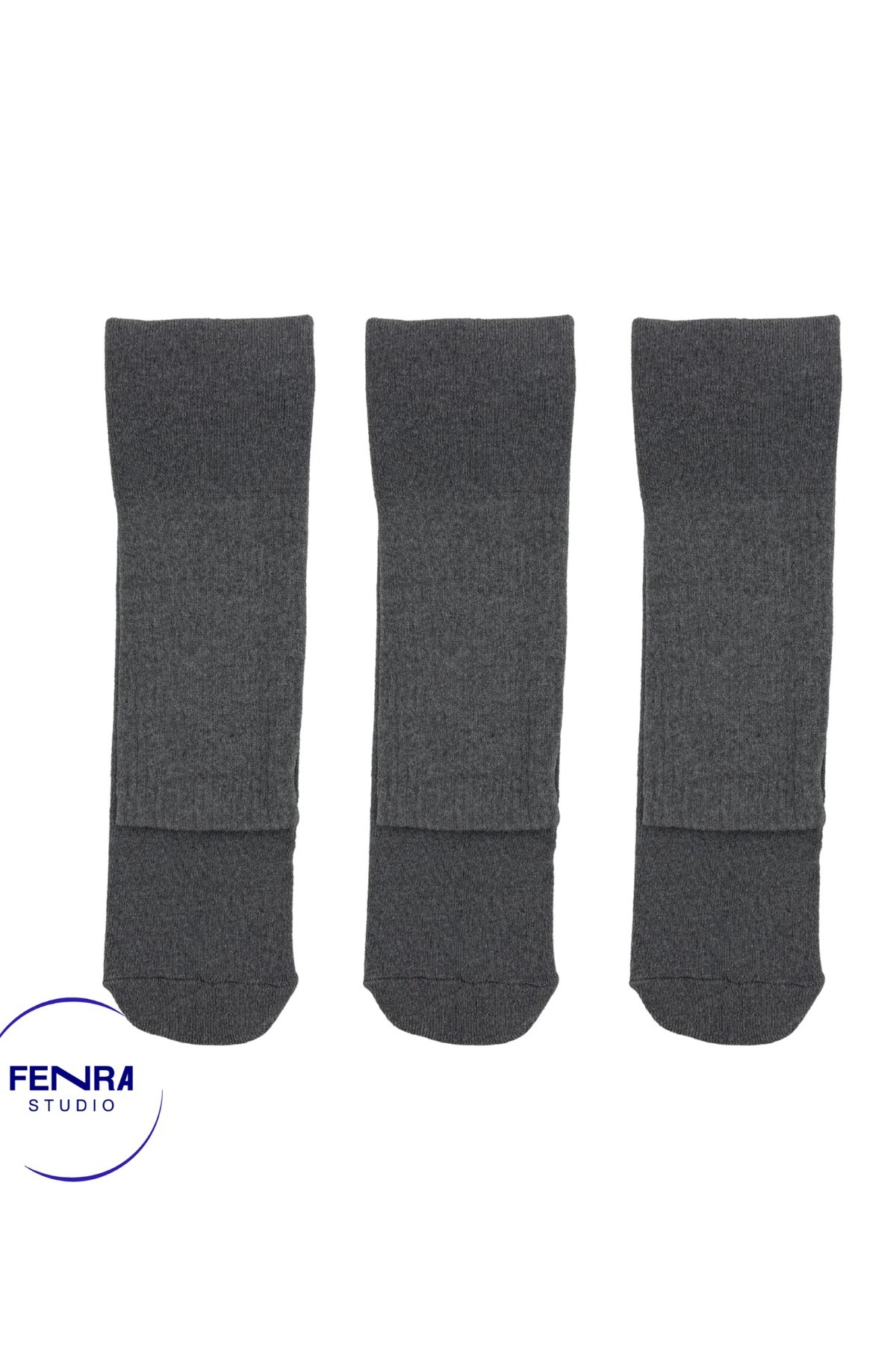Soft Cotton Thick Towel Grey Heel-less Comfortable Tube Sports Sock