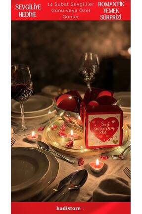 hadistore Sevgiliye Romantik Hediye Kutusu – LED Işıklı Aşk Temalı Özel Tasar...