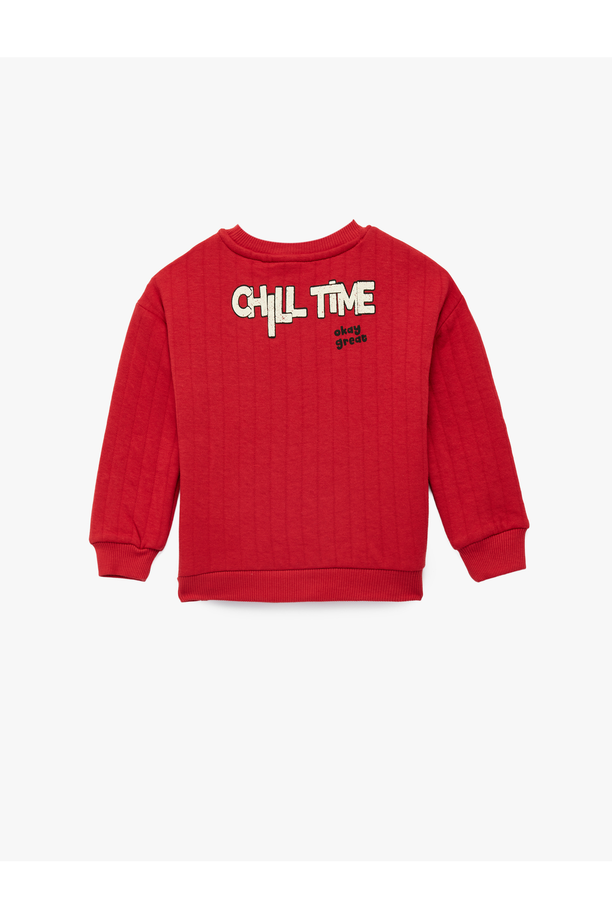 Koton Şardonlu Uzun Kollu Bisiklet Yaka Pamuklu Sweatshirt fotoğrafı 2 (önizleme)