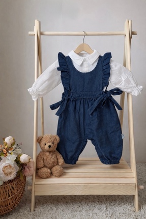 ASİLA Kız Bebek Kot Tulum