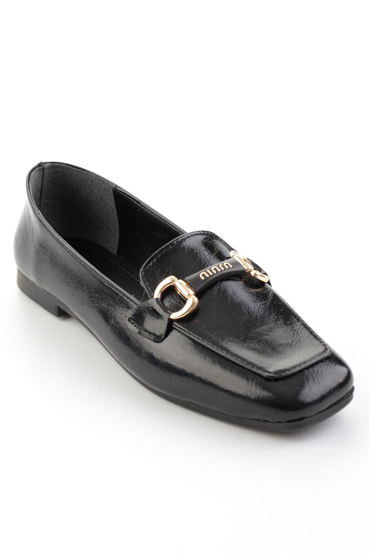 Bambi Siyah Kadın Loafer Ayakkabı K01641023042 görsel 3