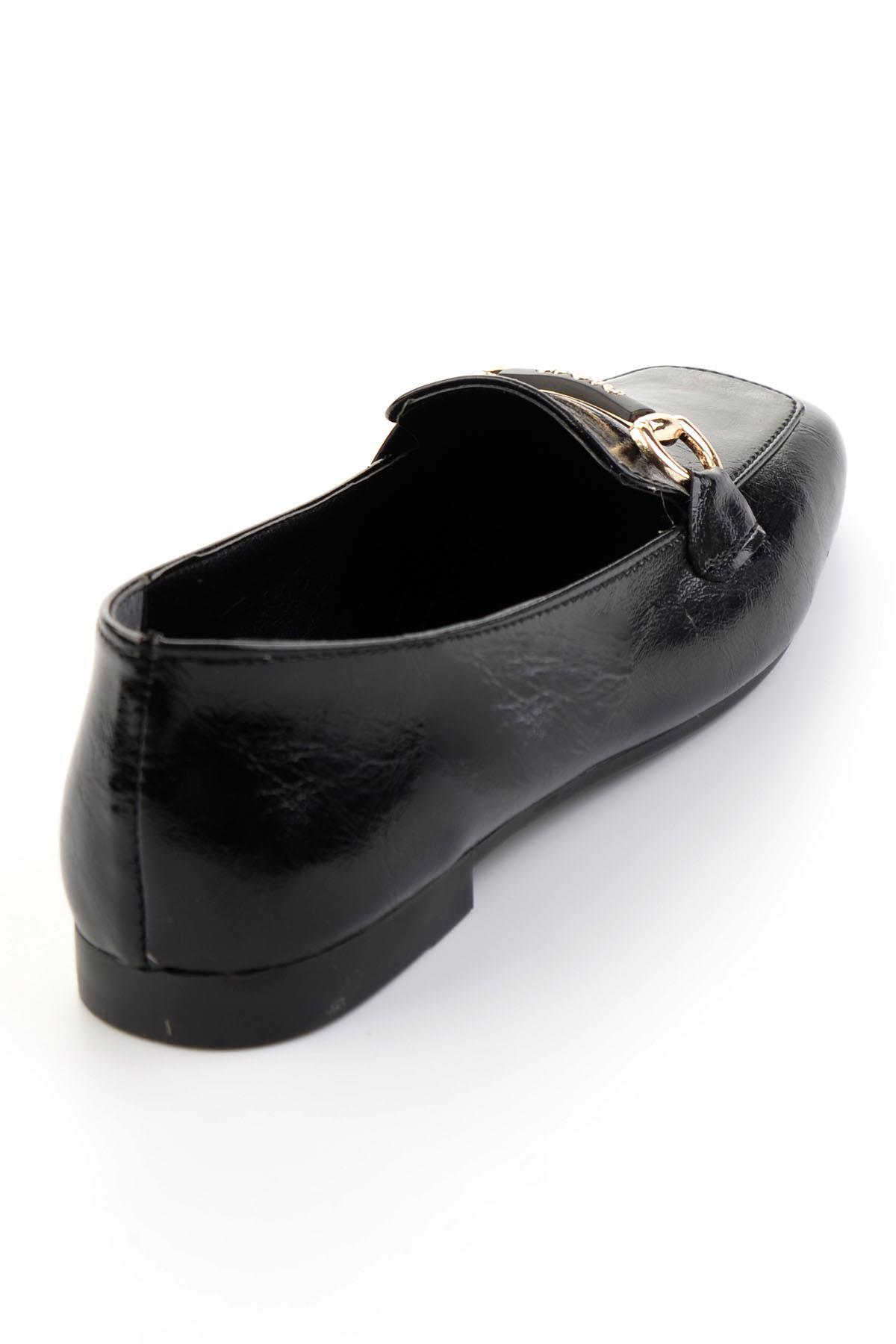 Bambi Siyah Kadın Loafer Ayakkabı K01641023042 görsel 4