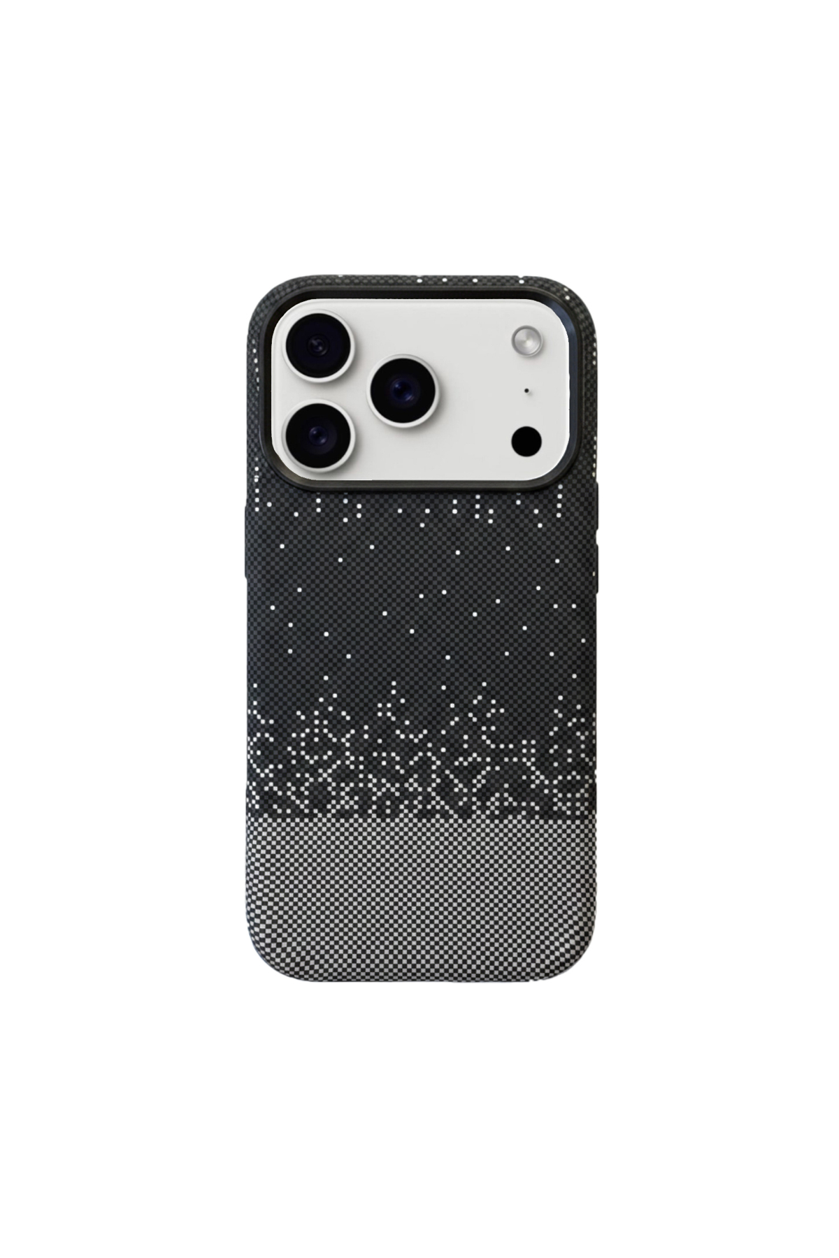 Apple iPhone 17 Pro Max ile Uyumlu MagSafe Şarj Özellikli İnce Yapılı Karbon Kevlar Kılıf - Beyaz