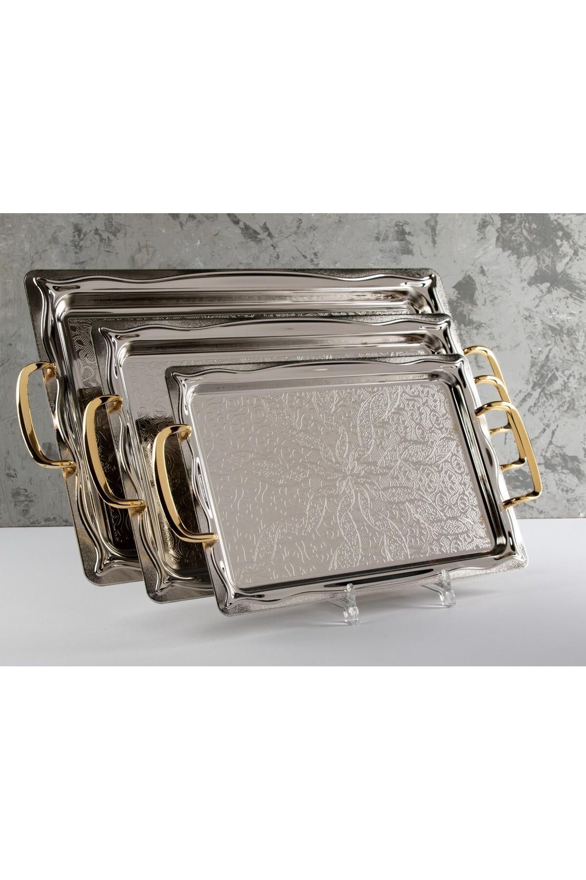 طقم صواني تقديم فاخر 3 قطع