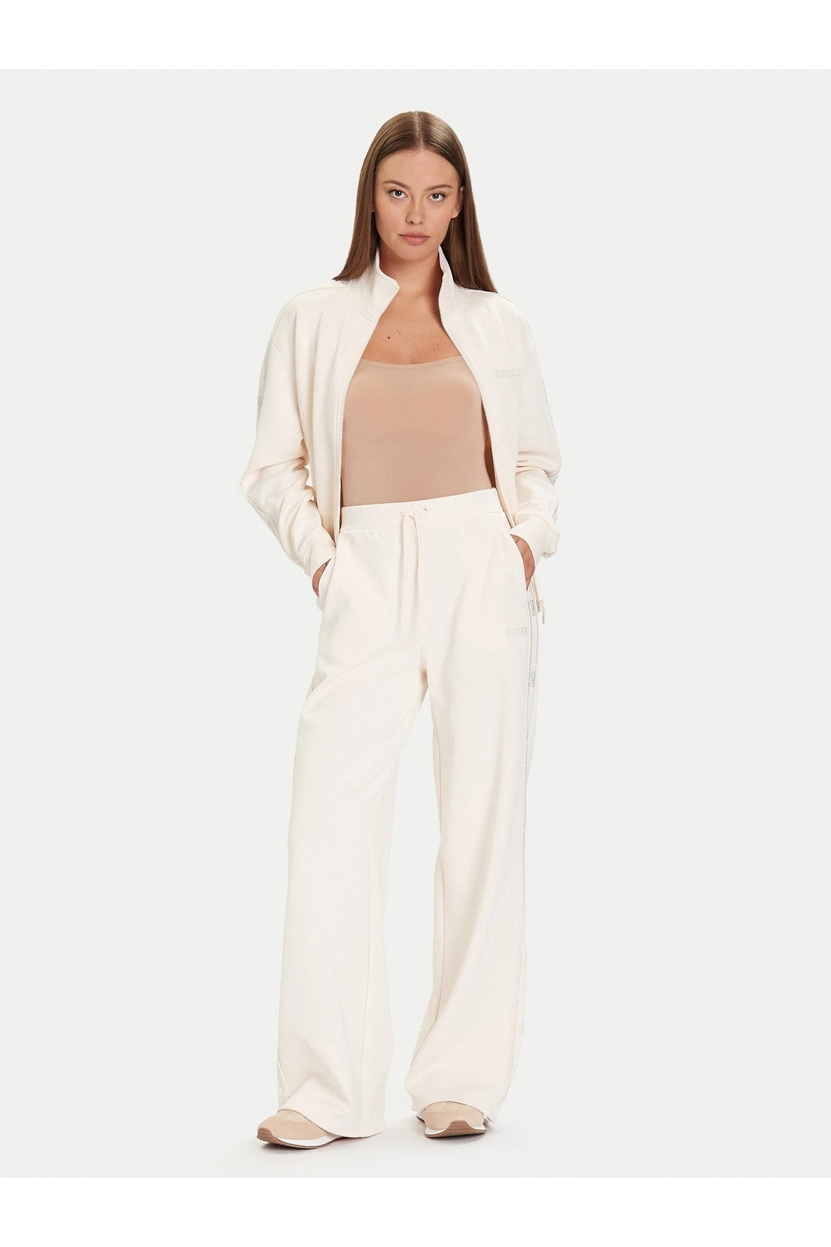 Guess Octavia Kadın Beyaz Aktif Palazzo Fit Eşofman Altı