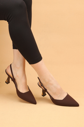 Nilsa Shoes Kadın İnce Topuklu Saten Abiye Ayakkabı Topuklu Ayakkabı