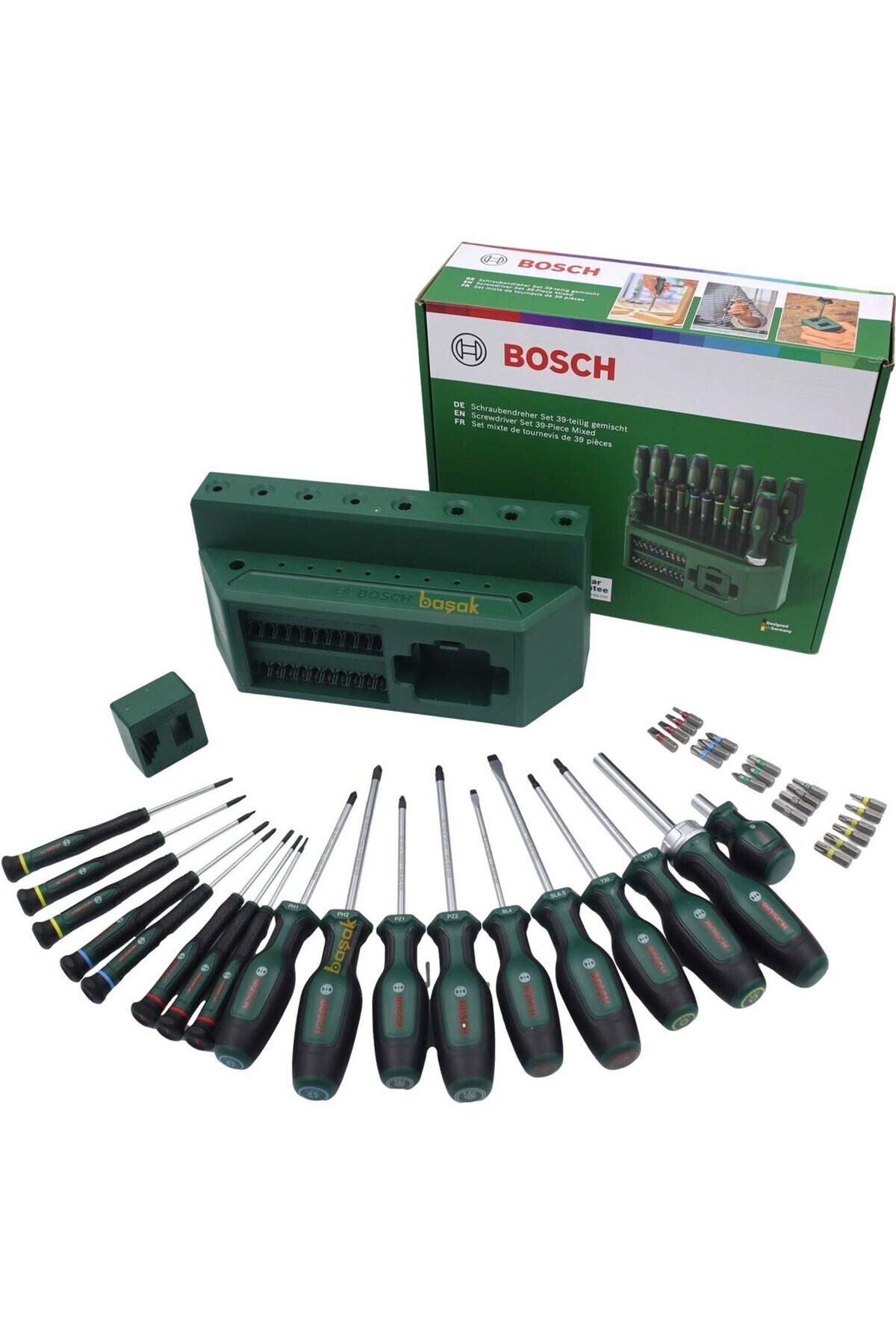 Bosch 39 Parça Standlı Tornavida, Klemens ve Bits Uç Seti