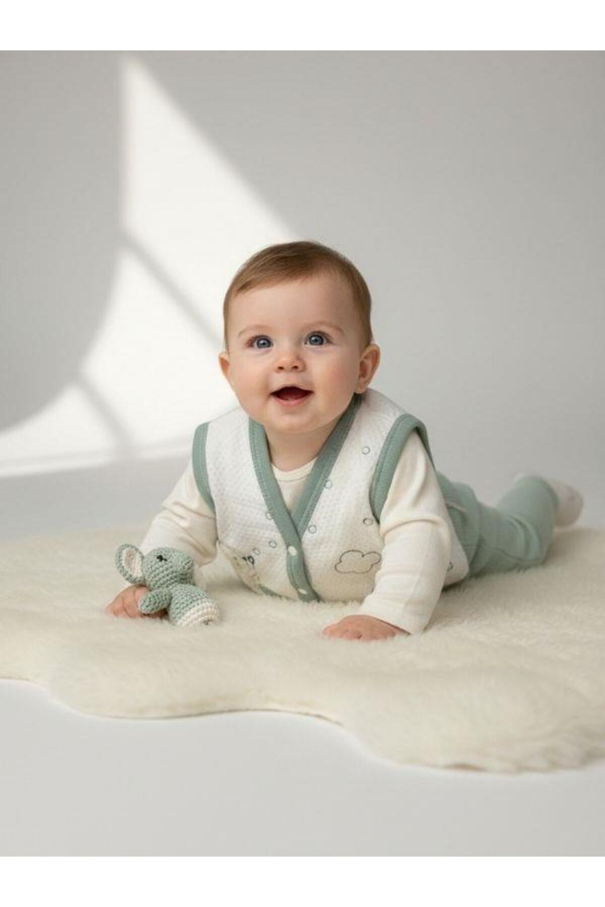 Zekids Erkek Bebek Tavşan Desenli Yelek fotoğrafı 3 (önizleme)