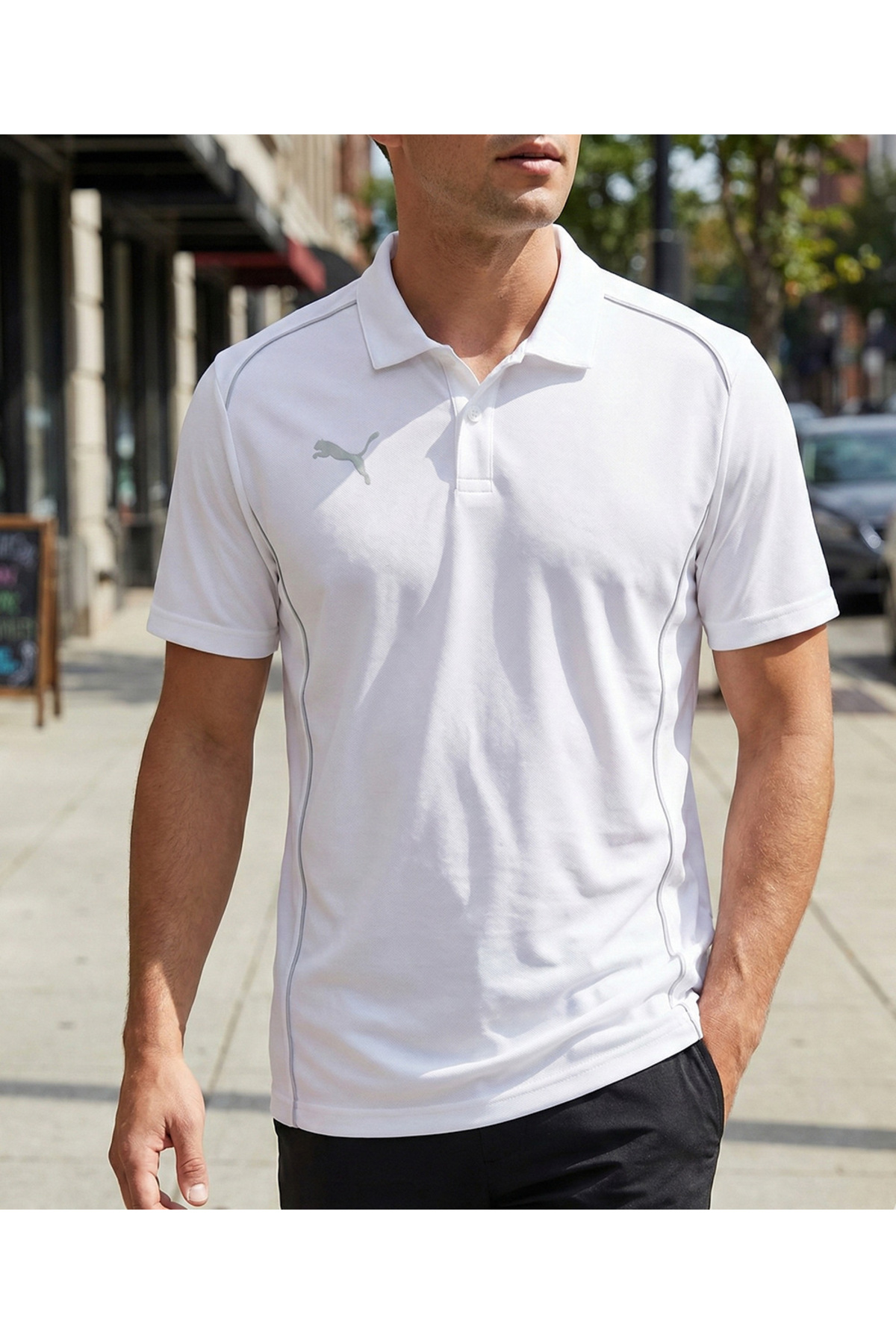 Puma Men's Training Polo Neck T-Shirt Suitable for Daily Use and Sports Comfortable Plain Sports T-Shirt