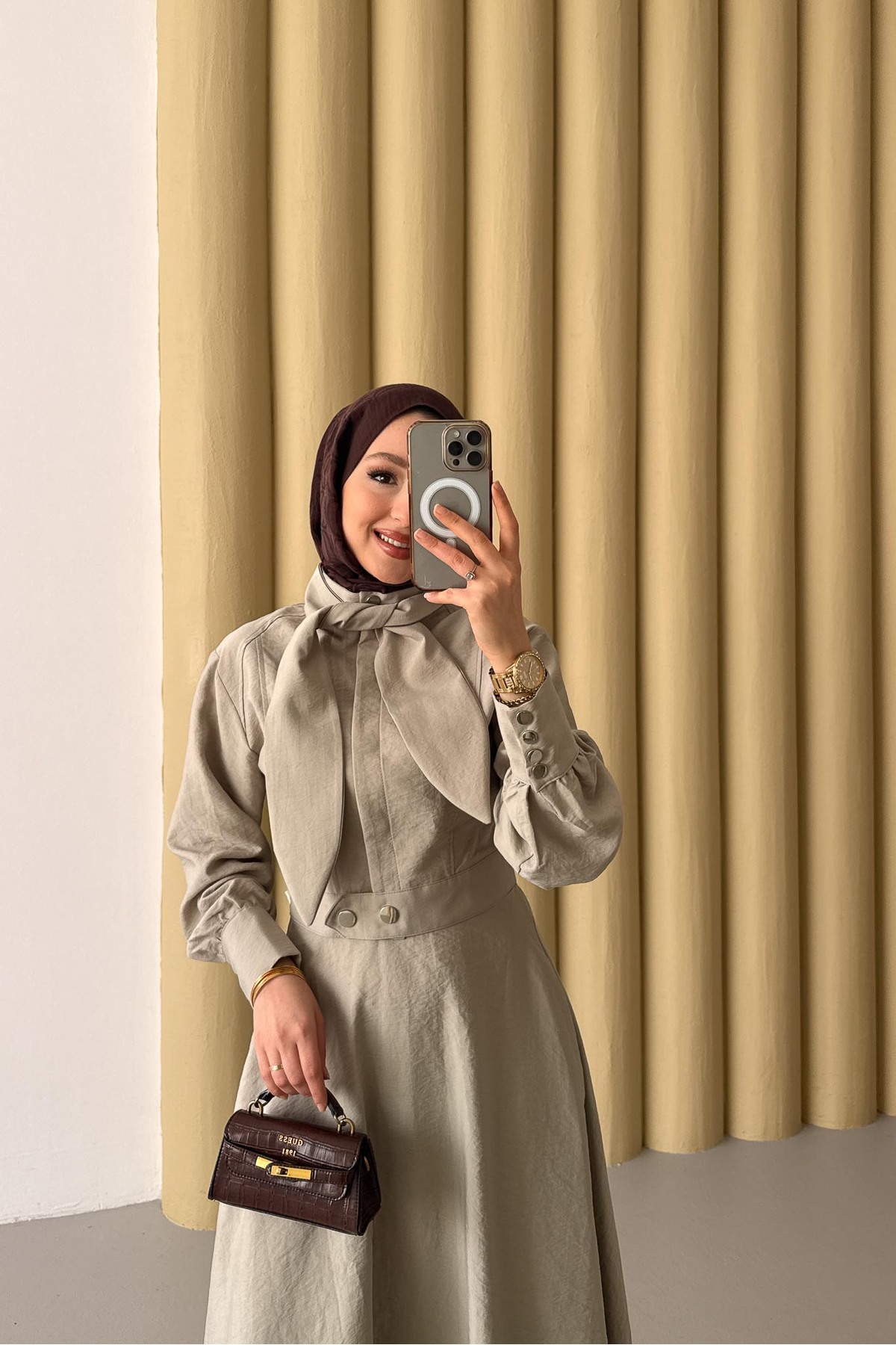 Rimel Moda  Cupra Fularlı Takım Taş - Görsel 2