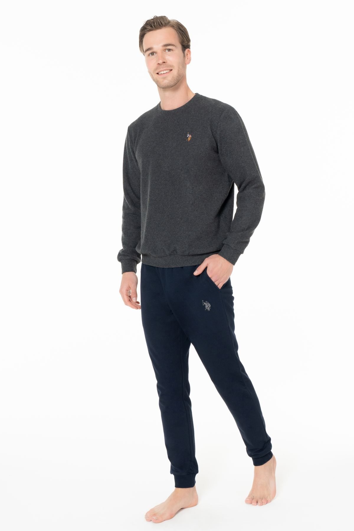 ست پیژامه و لباس خواب مردانه یقه گرد | یو اس پولو U.S. Polo Assn. USPOLO18995EKPT TR - تصویر 2