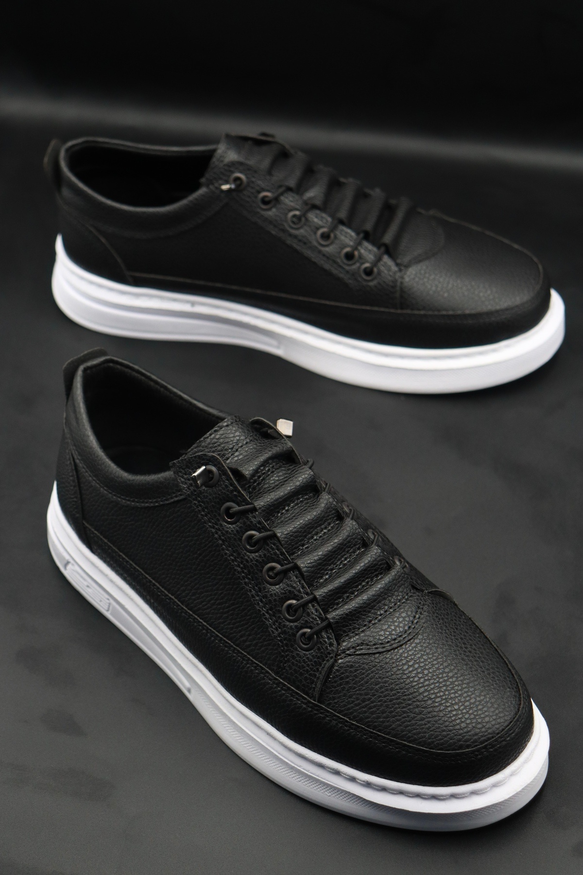 Sanvio Tarzkar  Erkek Siyah Günlük Esnek Rahat Dikişli Hafif Dikişli Taban Yürüyüş Garantili Klasik Ayakkabı - Görsel 2