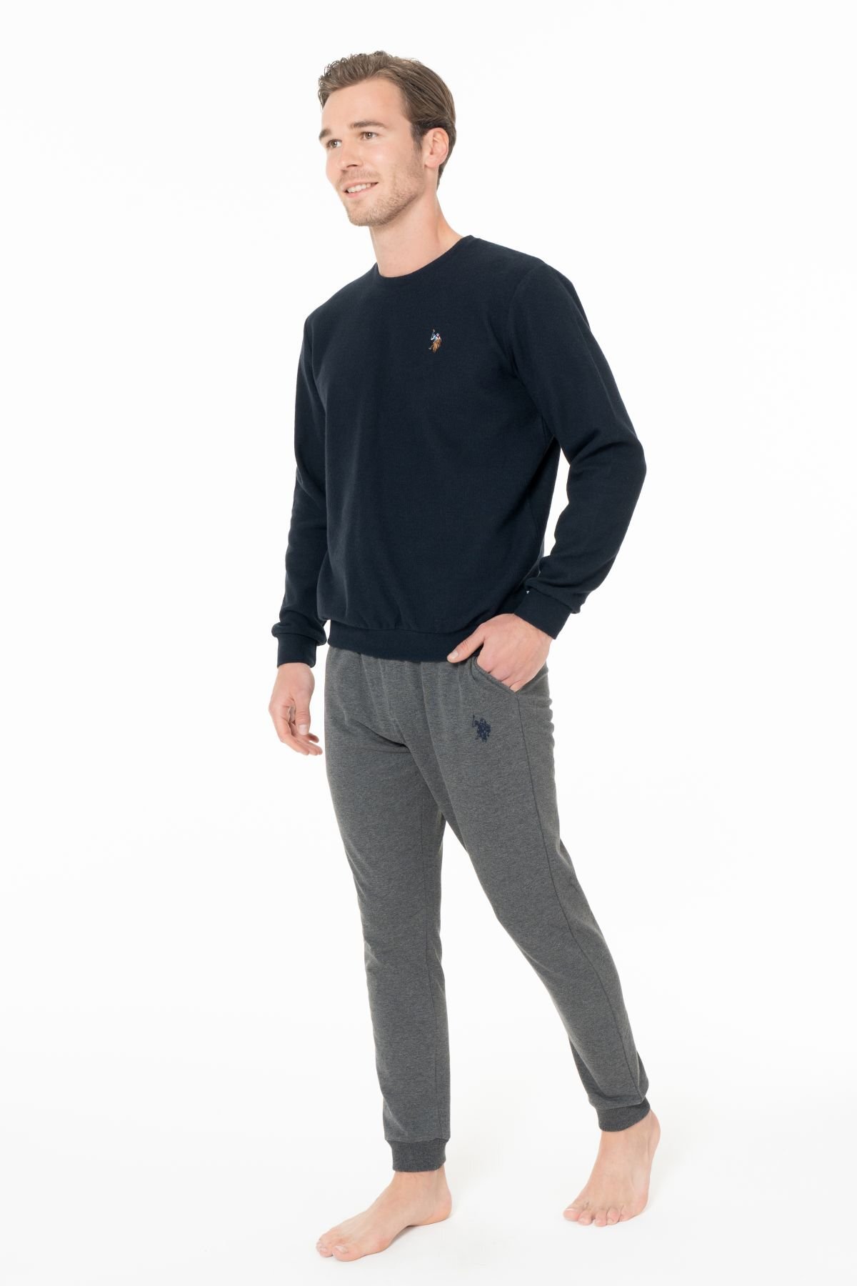 ست پیژامه و لباس خواب مردانه یقه گرد | یو اس پولو U.S. Polo Assn. USPOLO18995EKPT TR - تصویر 2