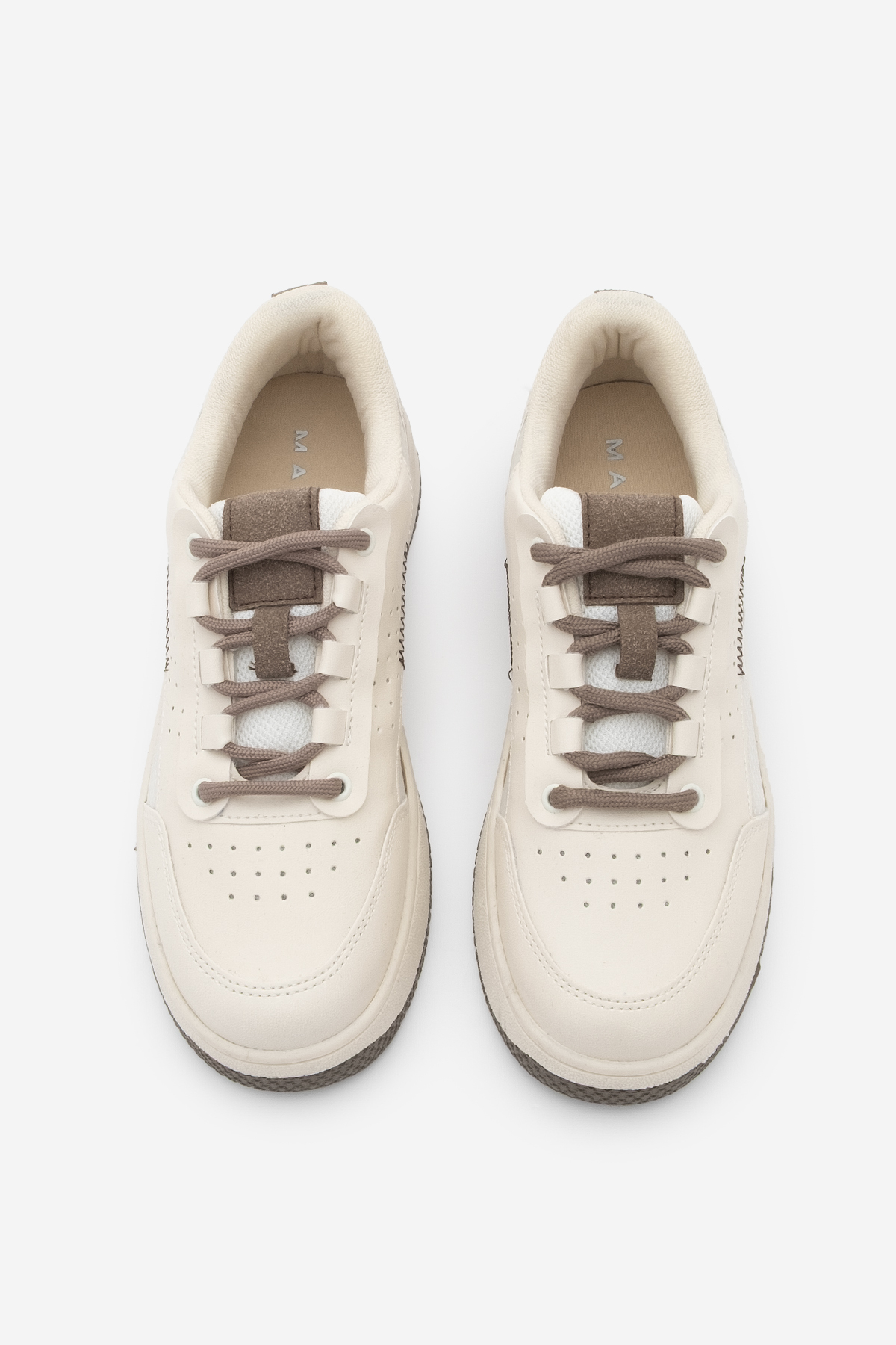 Marjin  Kadın Sneaker Yüksek Taban Spor Ayakkabı Loske Ekru - Görsel 7