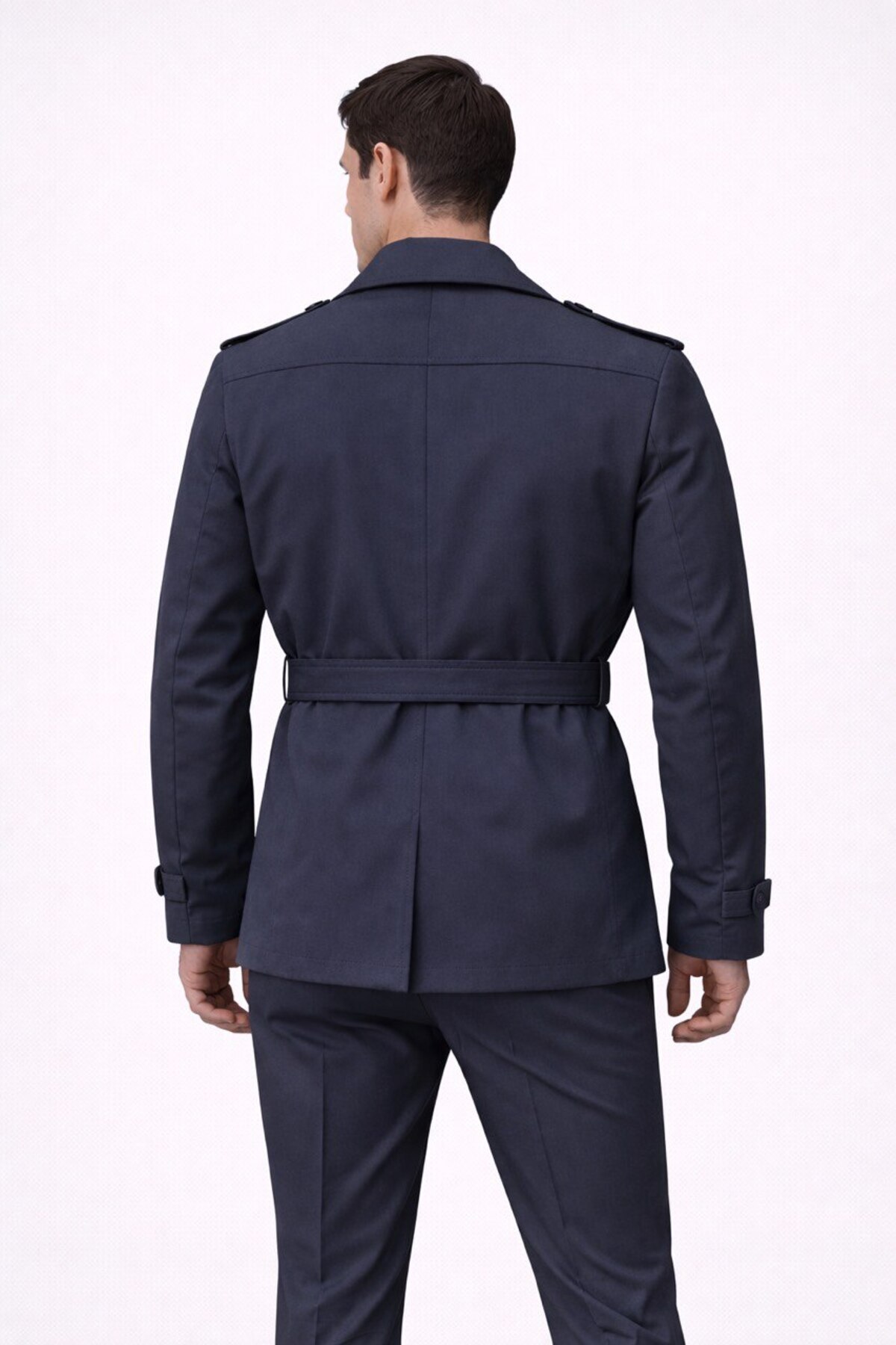 LUMAST  Slim Fit Su Geçirmez Kısa Boy (80 cm) Astarlı Trençkot - Görsel 2