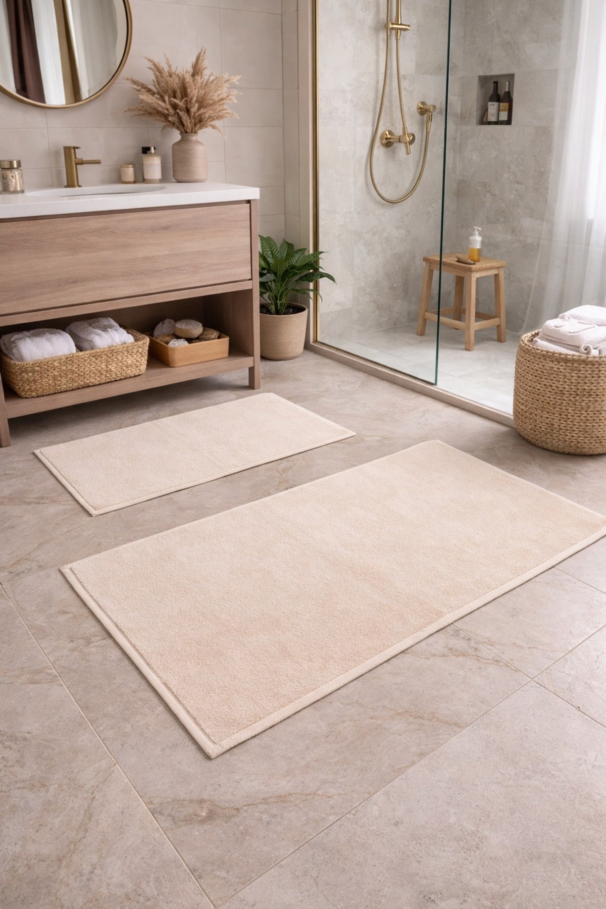 2 li Havlu Banyo Paspası 60x100-50x70