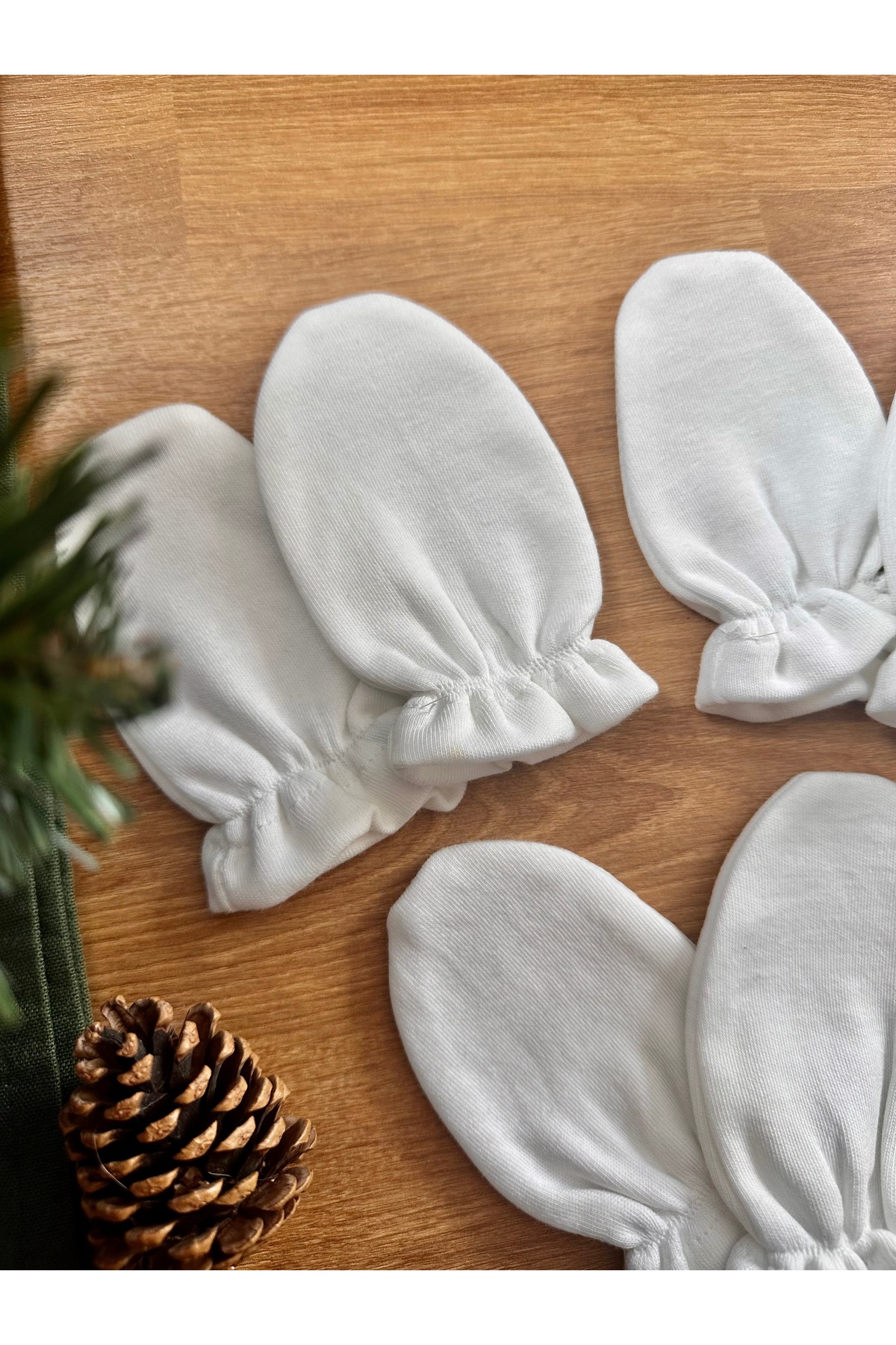 Mama Miel Baby 3lü Ekru Eldiven Set fotoğrafı 3 (önizleme)