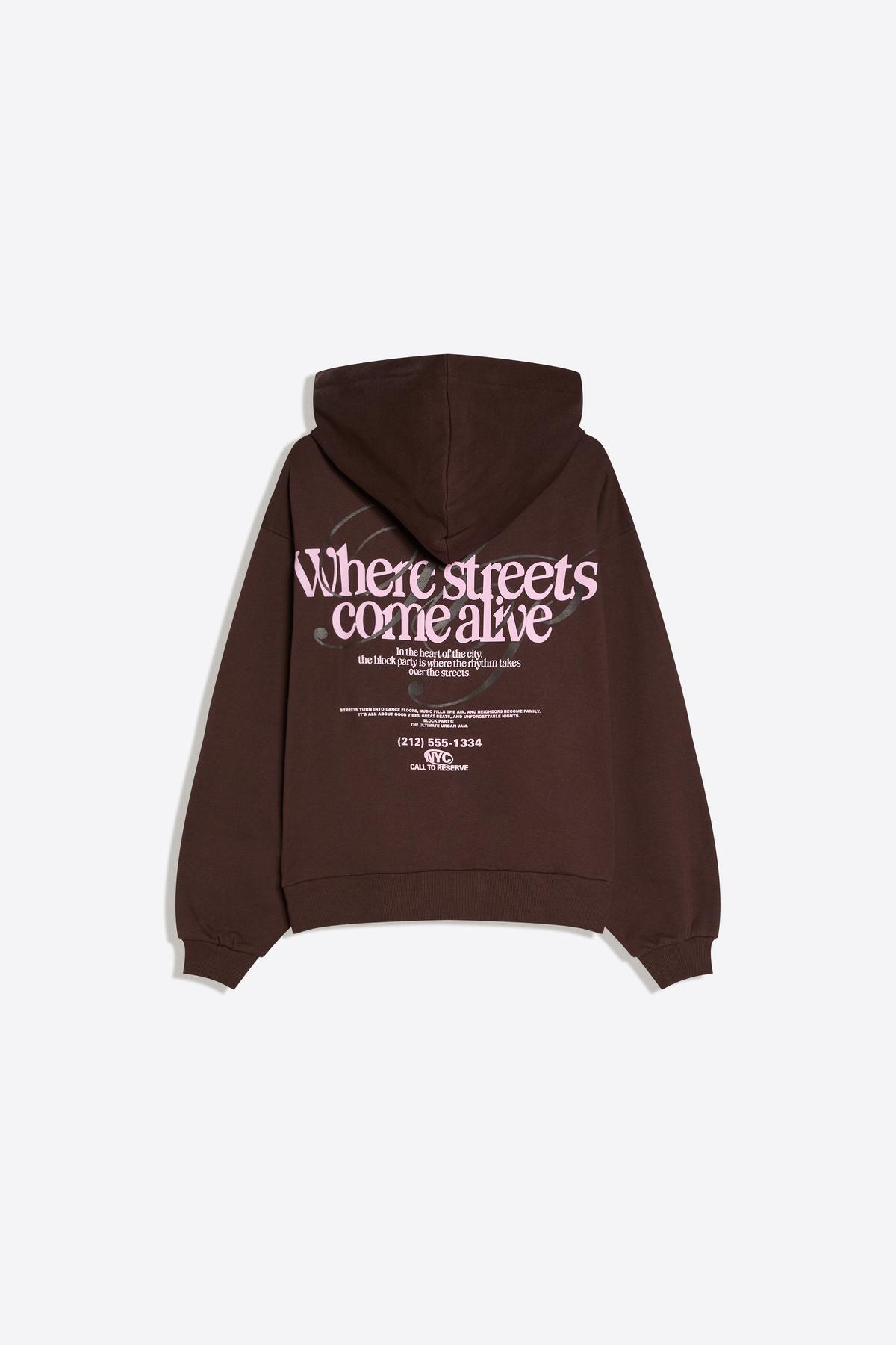 Bershka  Baskılı kapüşonlu sweatshirt - Görsel 6