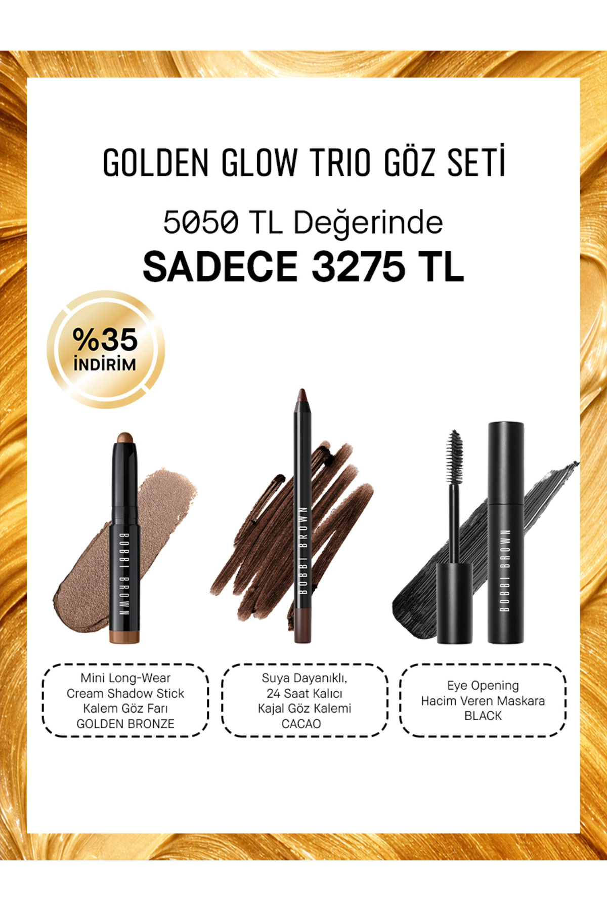 Bobbi Brown Golden Glow Trio Göz Seti - Fiyatı, Yorumları
