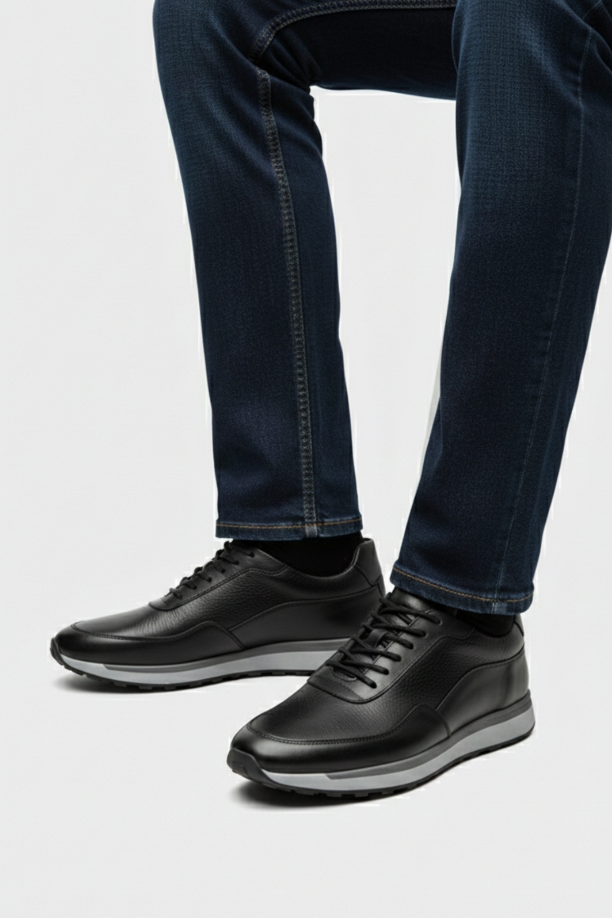 LUSIVE  %100 Hakiki Deri Siyah Bağcıklı Rahat Günlük Erkek Ayakkabı LUASS28AL0041 - Görsel 5