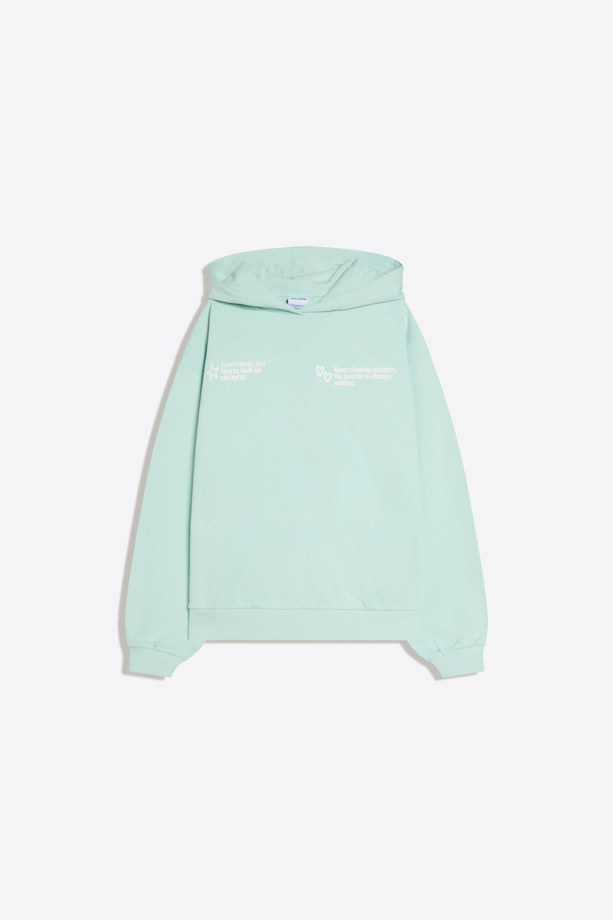Bershka  Baskılı kapüşonlu sweatshirt - Görsel 5
