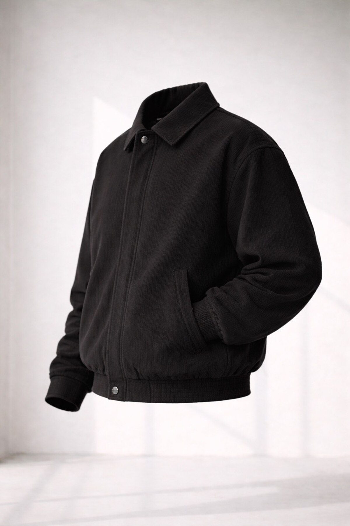 Loose Pattern Oversize Textured Fabric Jacket