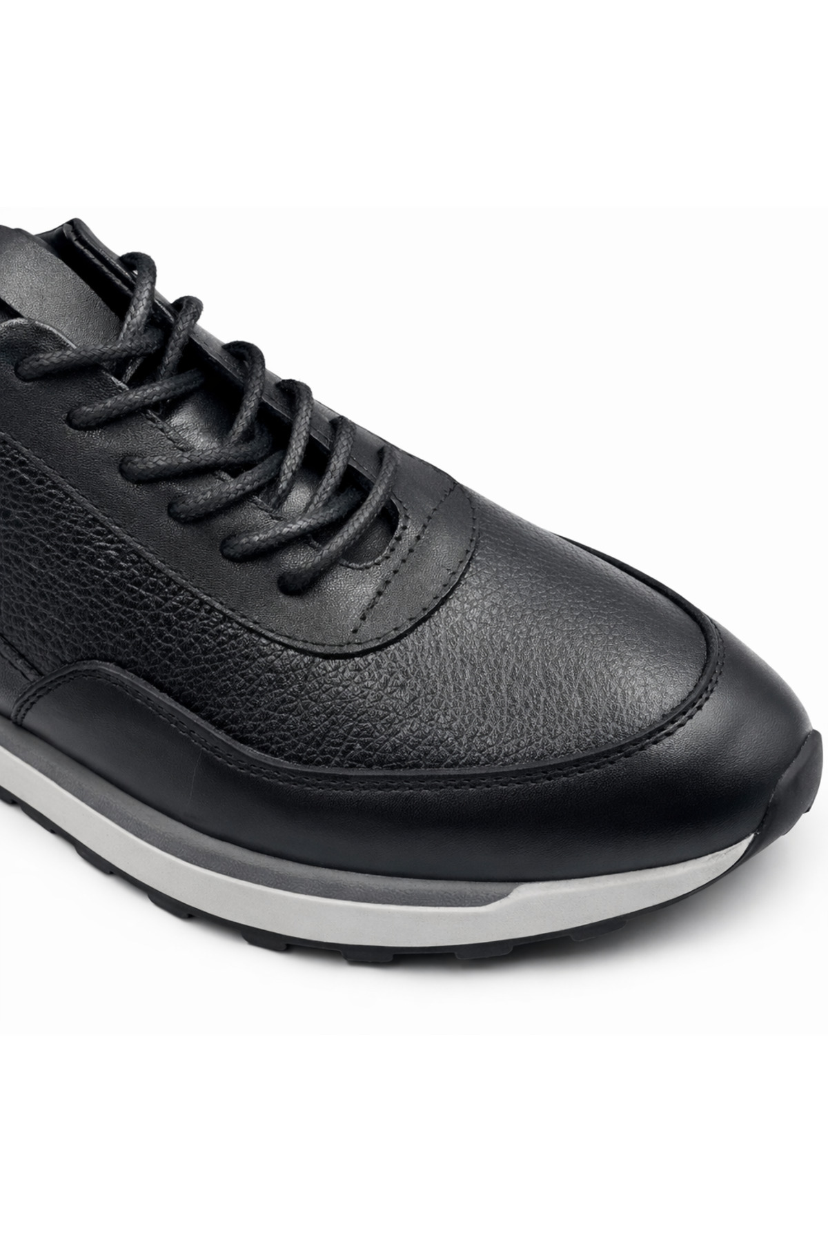 BESS SHOES  Hakiki Deri Siyah Erkek Casual Ayakkabı – Ortopedik, Ultra Rahat, Kaymaz Taban, Günlük Sneaker - Görsel 6