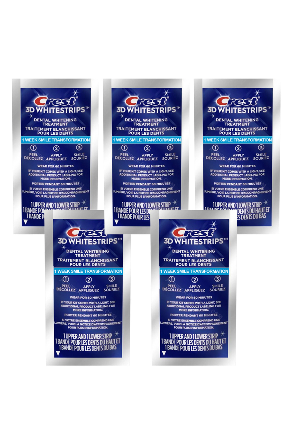 Crest Bieliace pásiky na zuby, 3D bieliace pásiky, Glamorous White, 10% konce...